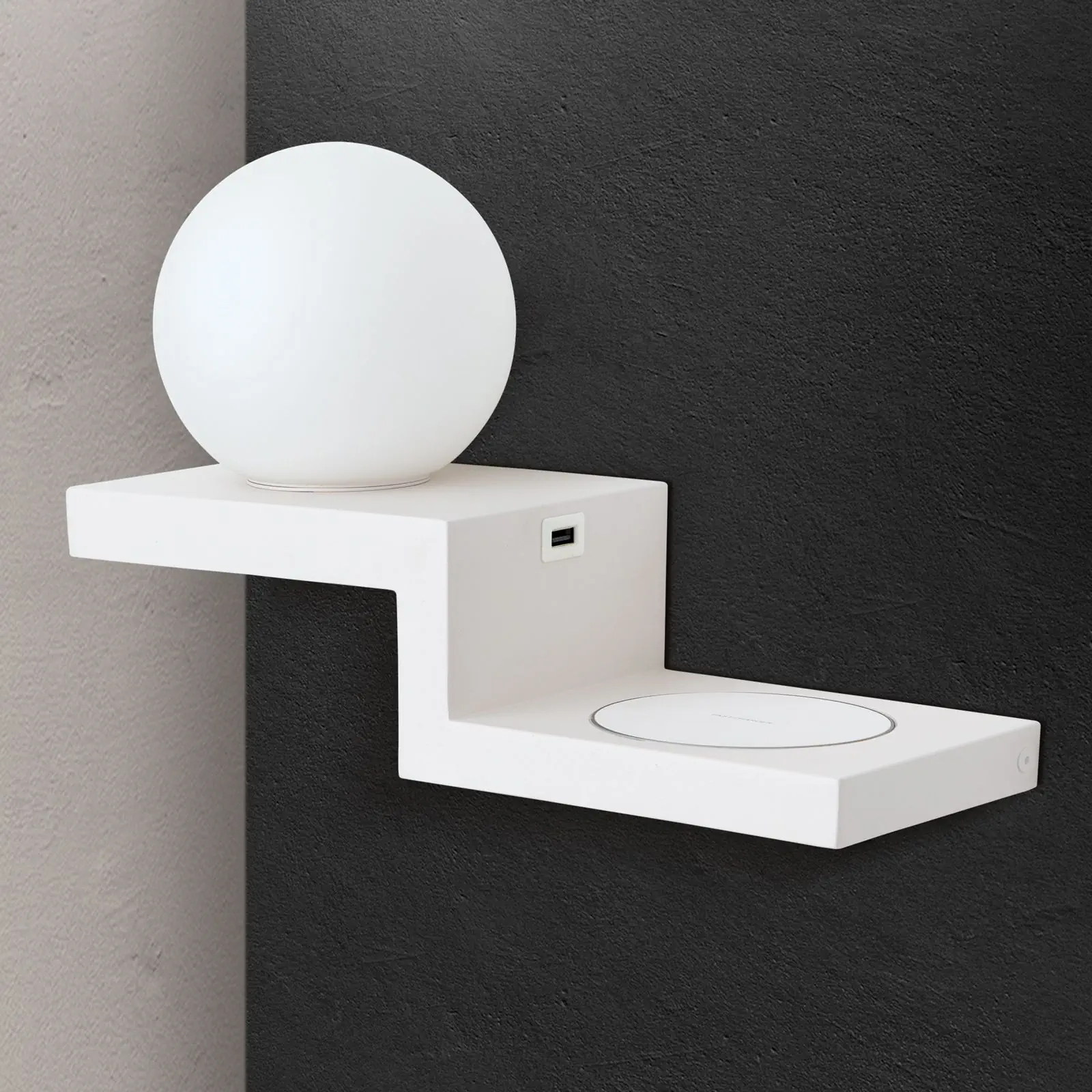 LED zidna lampa SNOWBALL with charging station, bela - 3