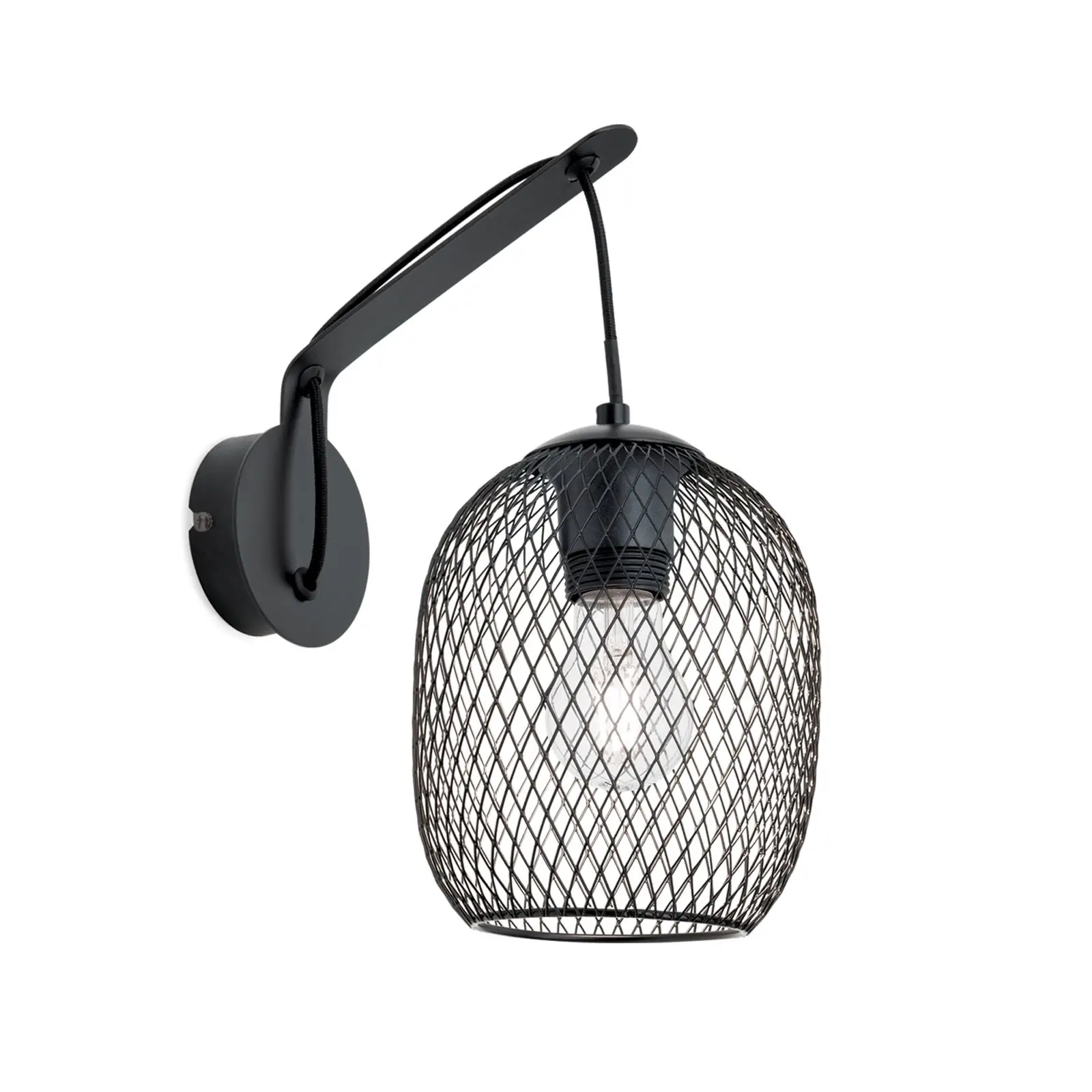 Zidna lampa GEORGINA sa kavez abažurima, crna - 4