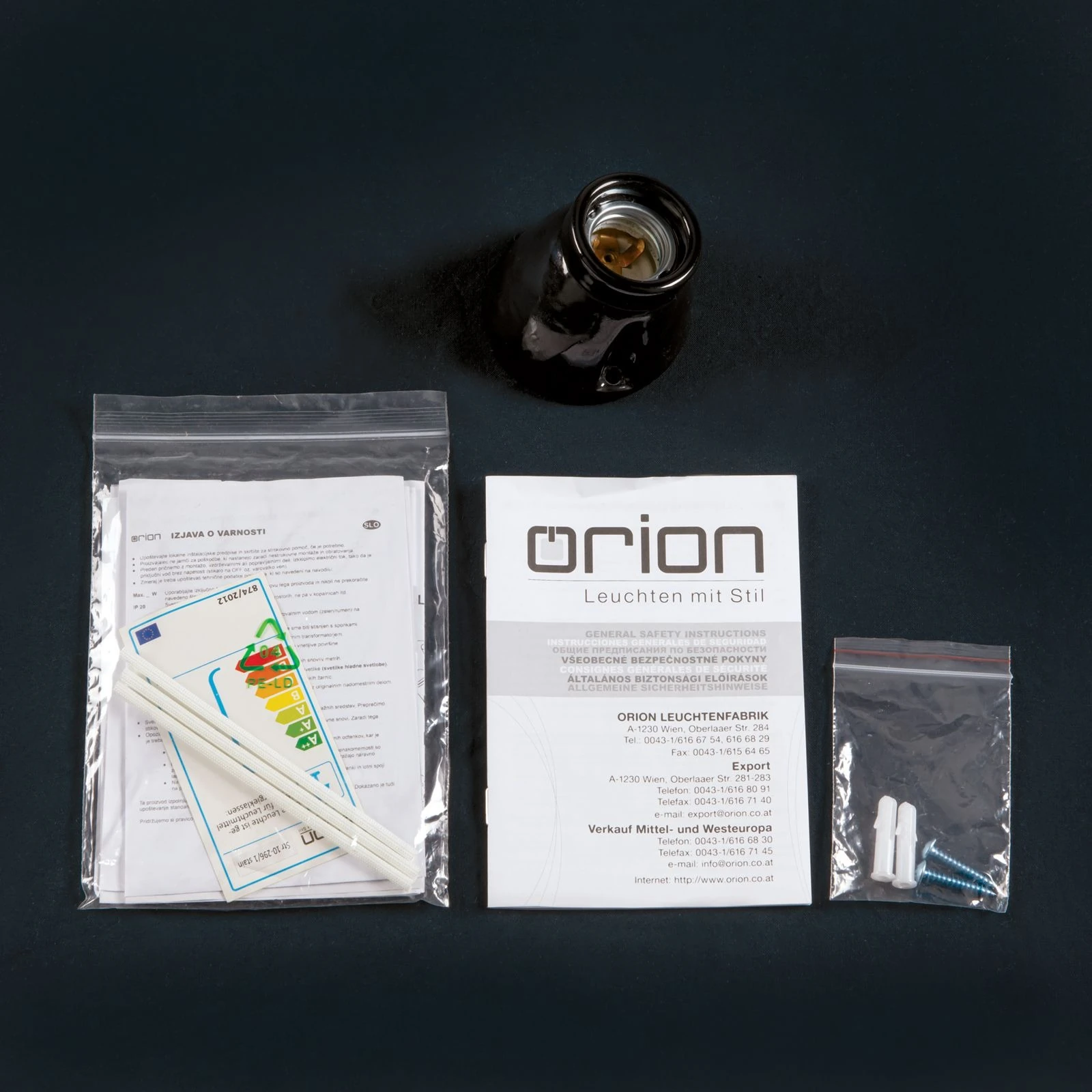 Zidna lampa FROST, sa jednim izvorom svetla, keramika, crna - 8