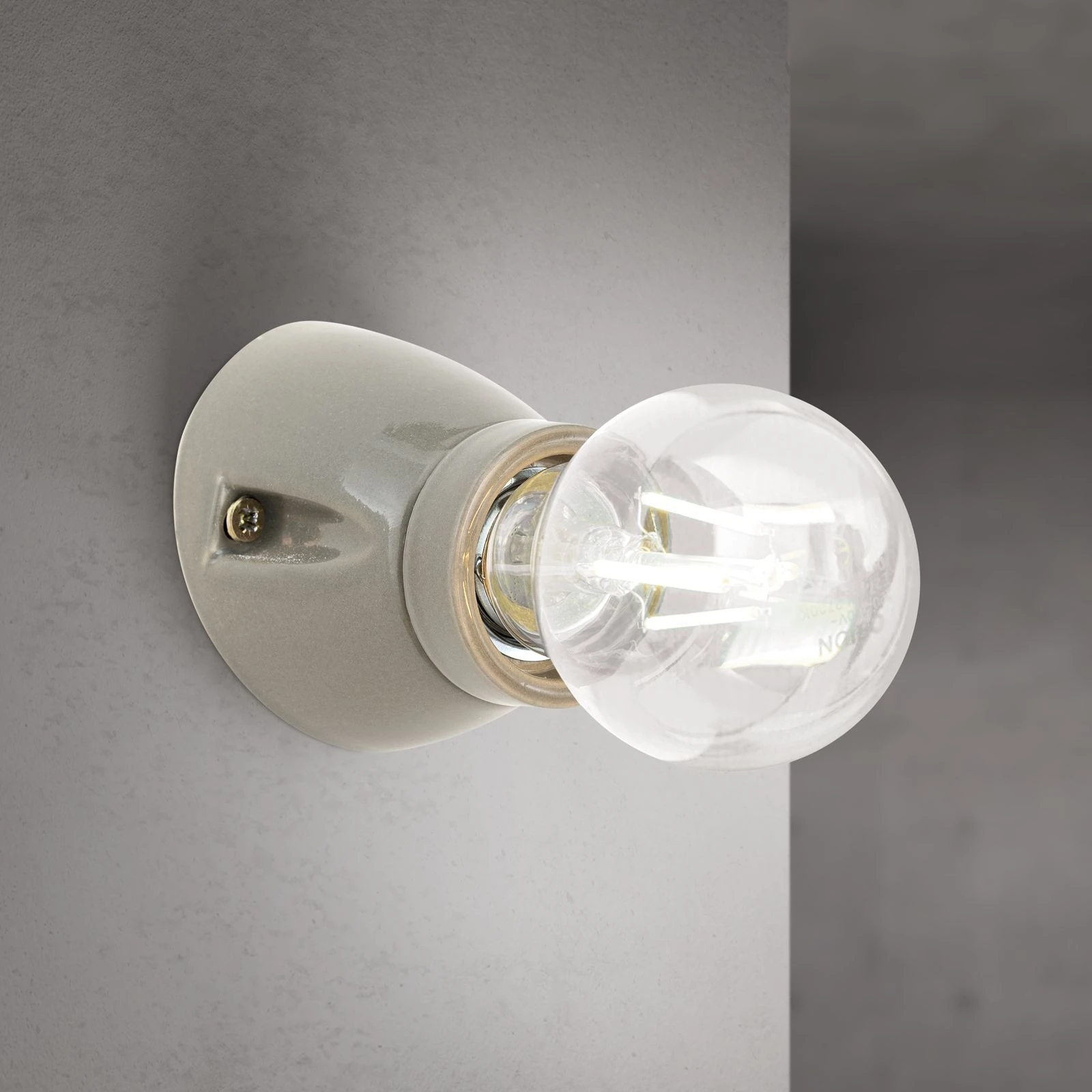 Zidna lampa FROST, sa jednim izvorom svetla, keramika, siva - 2