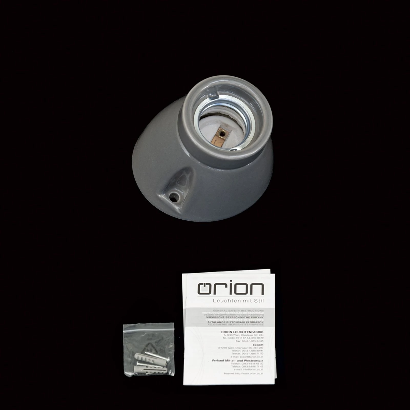 Zidna lampa FROST, sa jednim izvorom svetla, keramika, siva - 8