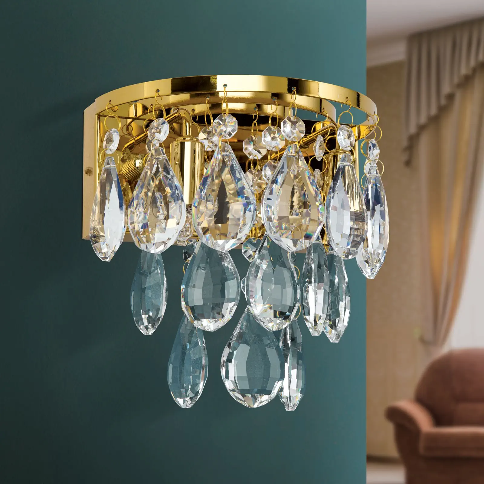 Zidna lampa CELESTE, sa tri izvora svetla, pozlaćeno - 3