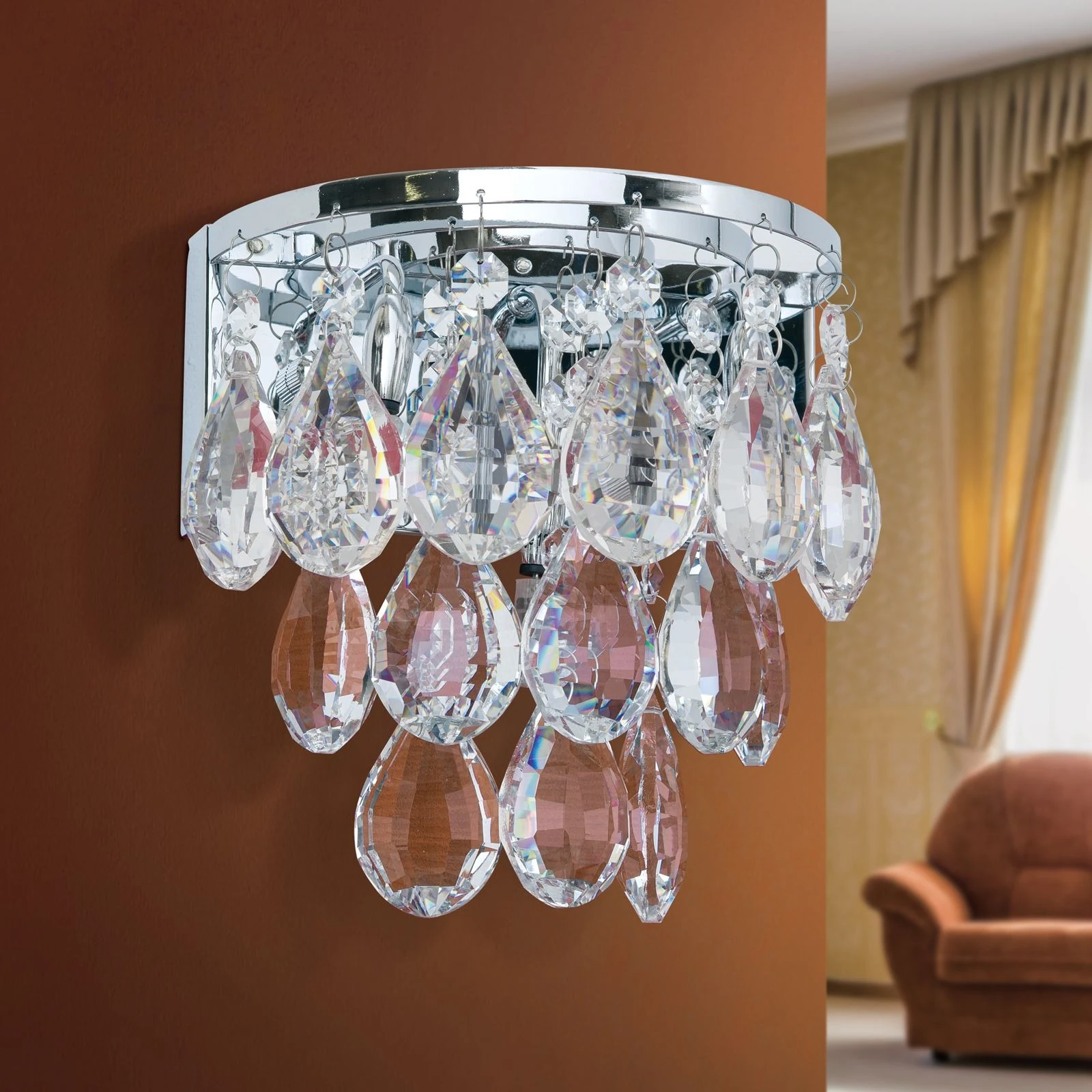 Zidna lampa CELESTE, sa tri izvora svetla, hromirana - 3