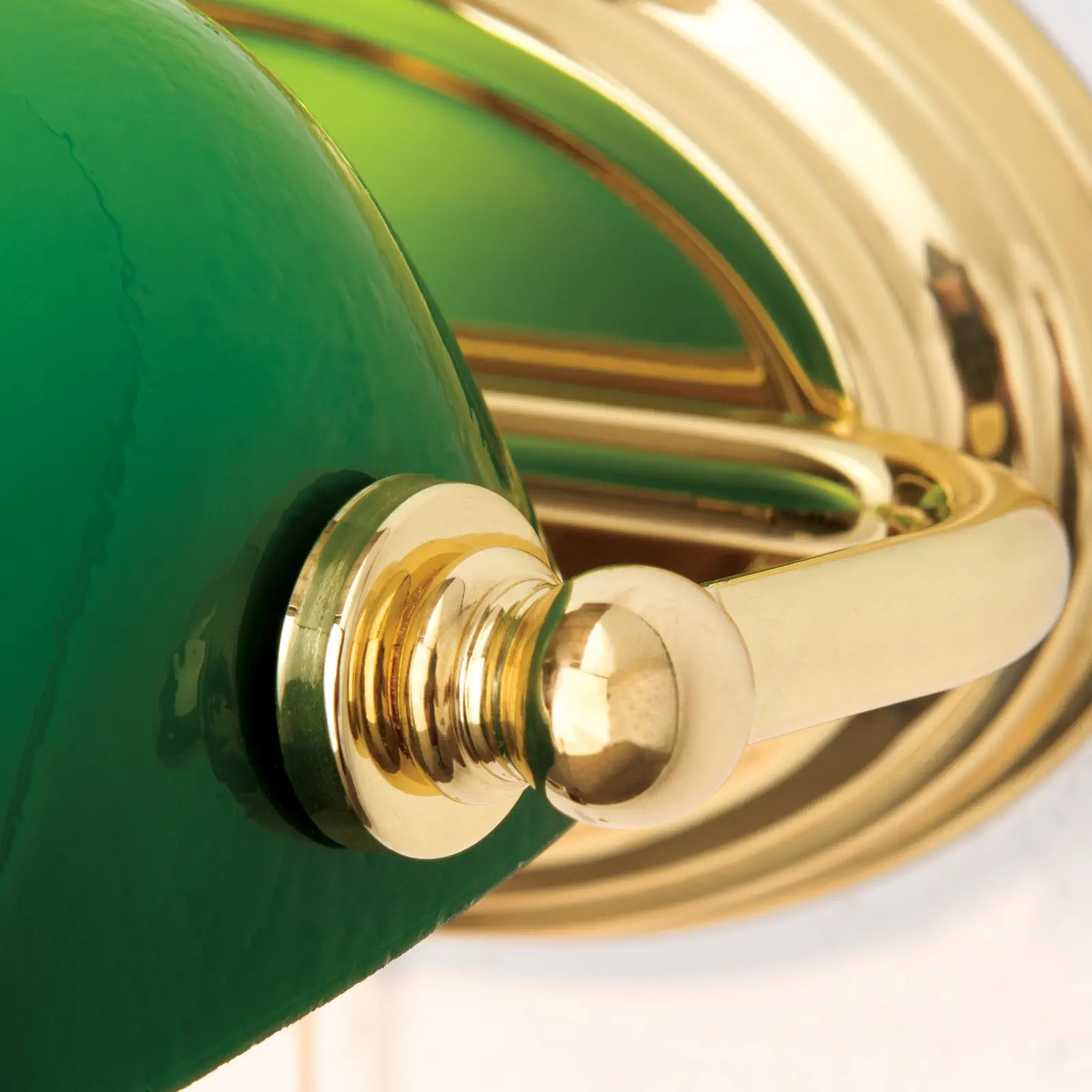 Zidna lampa HARVARD, mesing, sa zelenim staklenim abažurom - 6