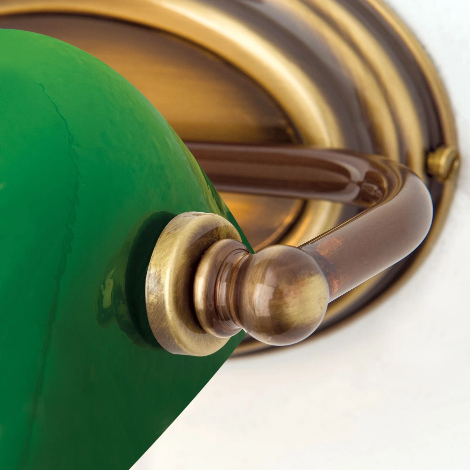 Zidna lampa HARVARD, patina, zeleni stakleni abažur - 5