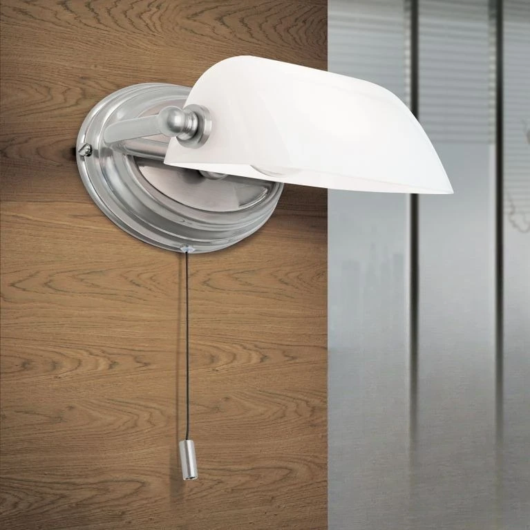 Zidna lampa HARVARD, saten, opalno belo staklo - 1