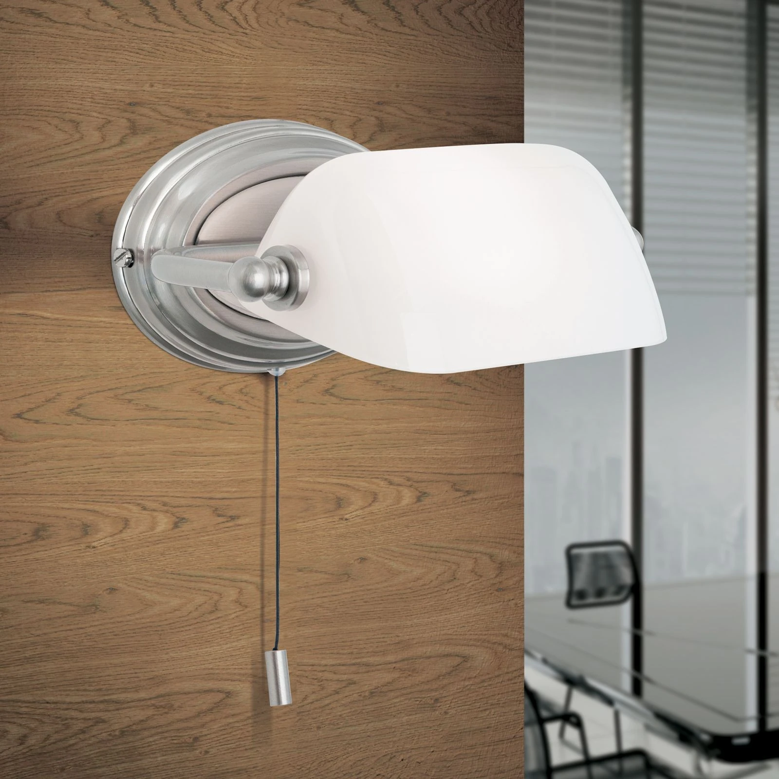 Zidna lampa HARVARD, saten, opalno belo staklo - 2