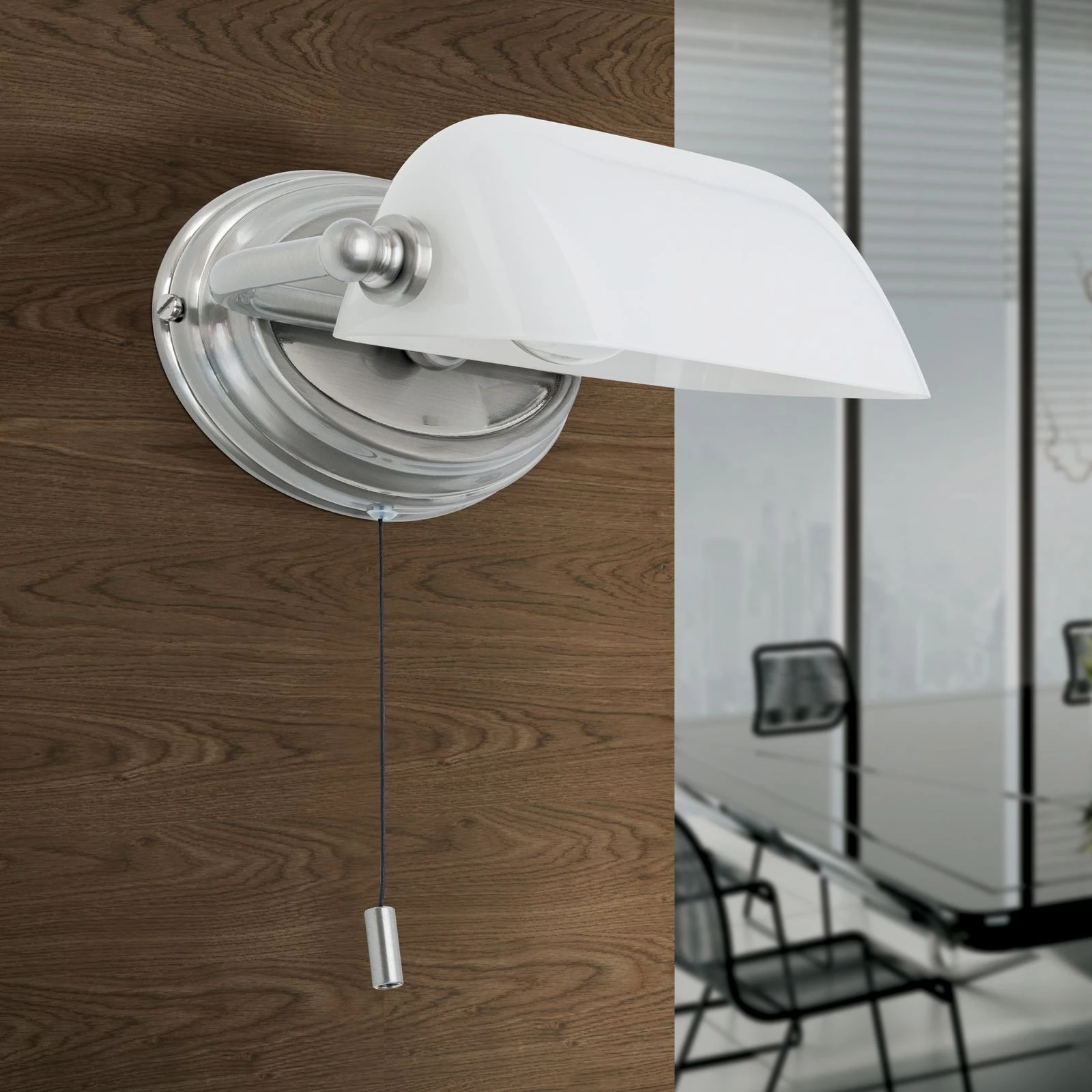 Zidna lampa HARVARD, saten, opalno belo staklo - 3