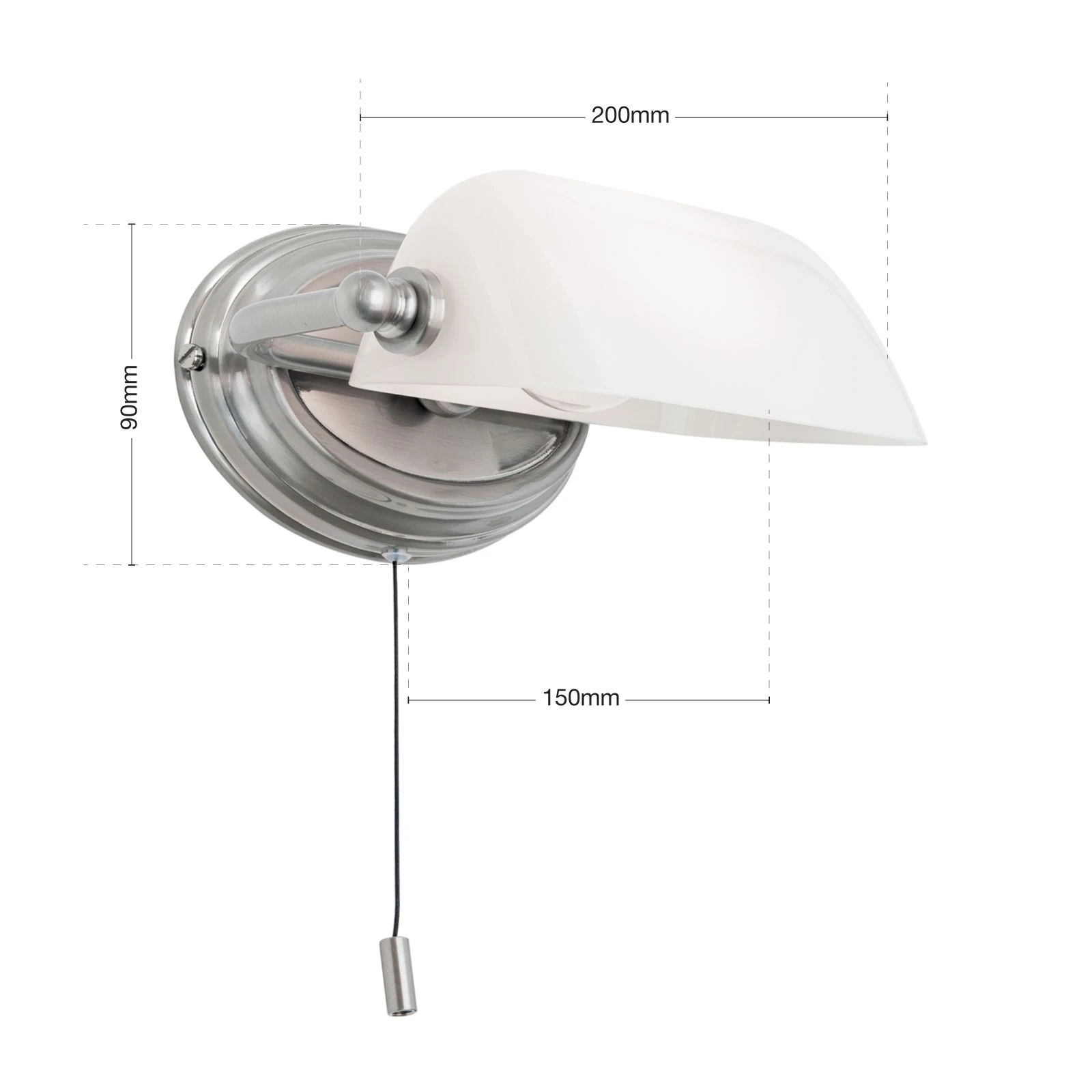 Zidna lampa HARVARD, saten, opalno belo staklo - 7