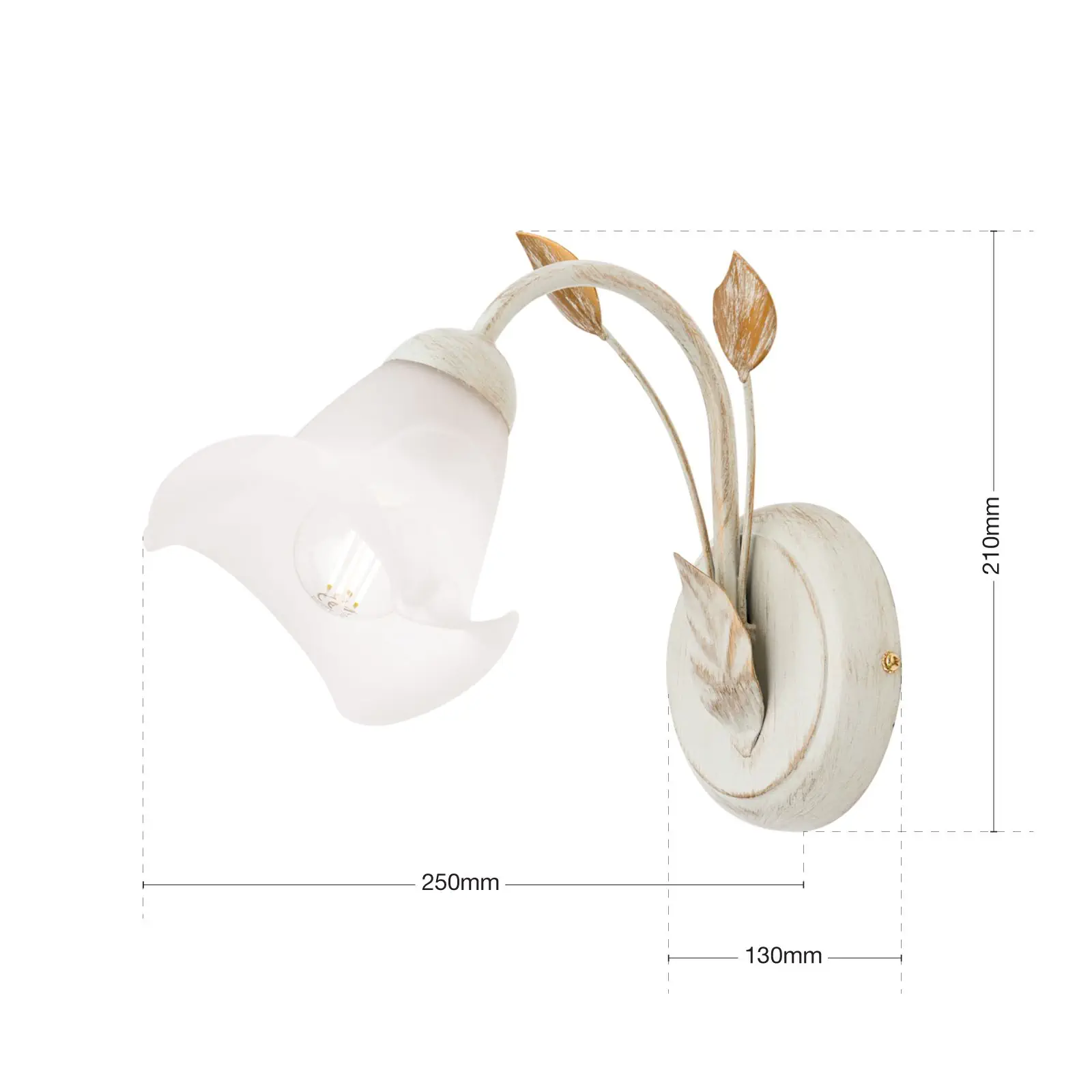 Zidna lampa SISI, slonovača-zlatna - 7