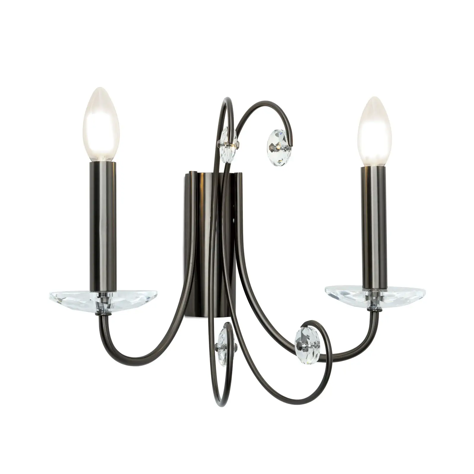 Kristalna zidna lampa ARIANE, 2 izvora svetla, tamni nikl - 7