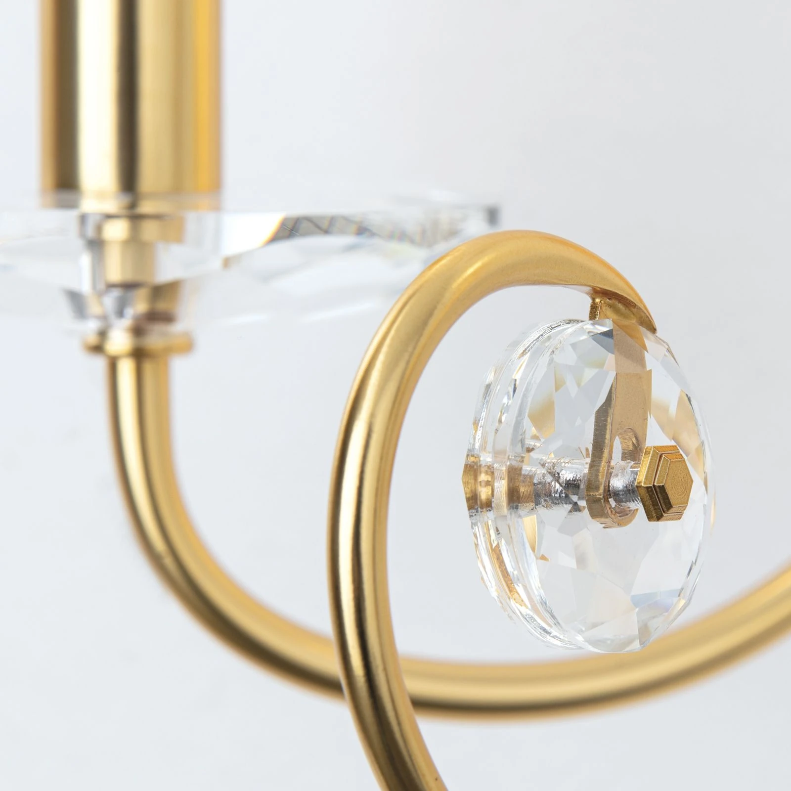 Kristalna zidna lampa ARIANE, 2 izvora svetla, mat zlato - 8