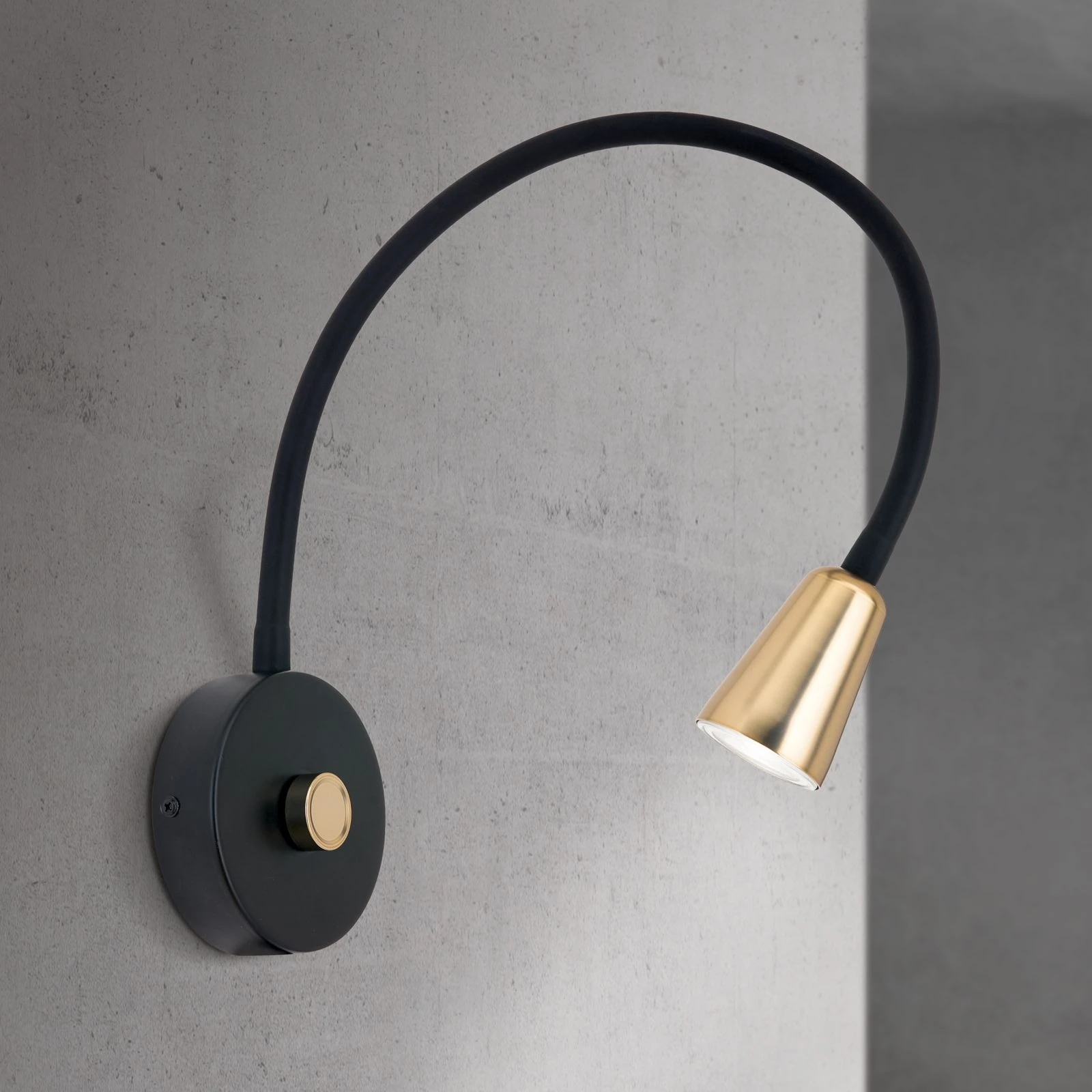 Zidna lampa DOTTY, crna / mat mesing - 1