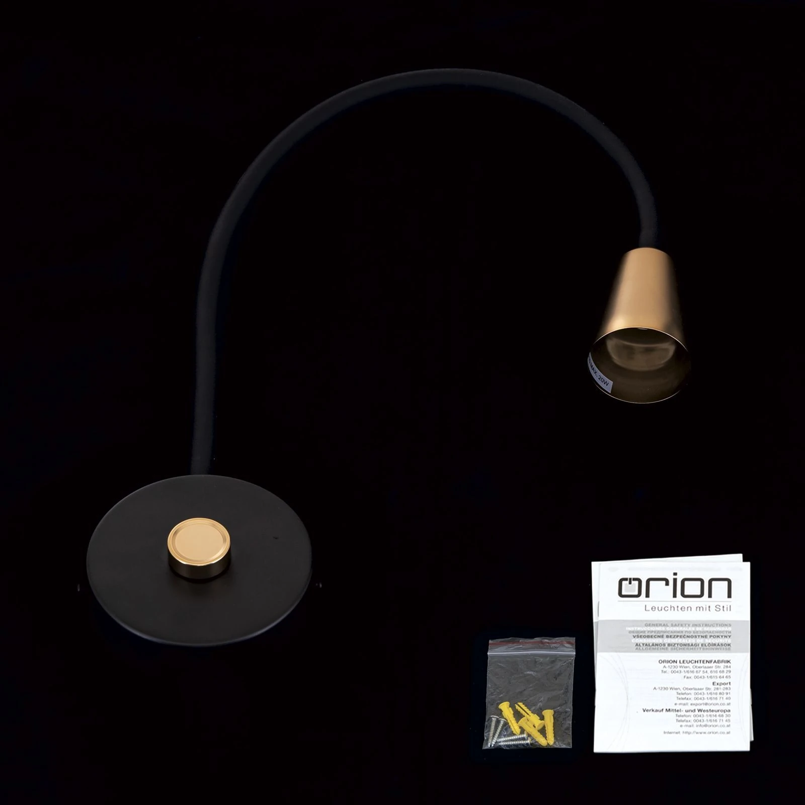 Zidna lampa DOTTY, crna / mat mesing - 8