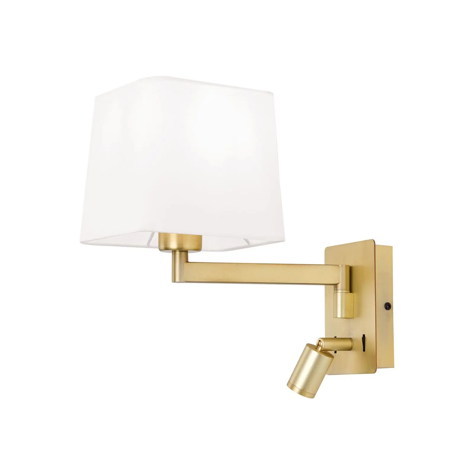 Zidna lampa CARLTON, mat mesing, sa belim tekstilnim abažurom - 4