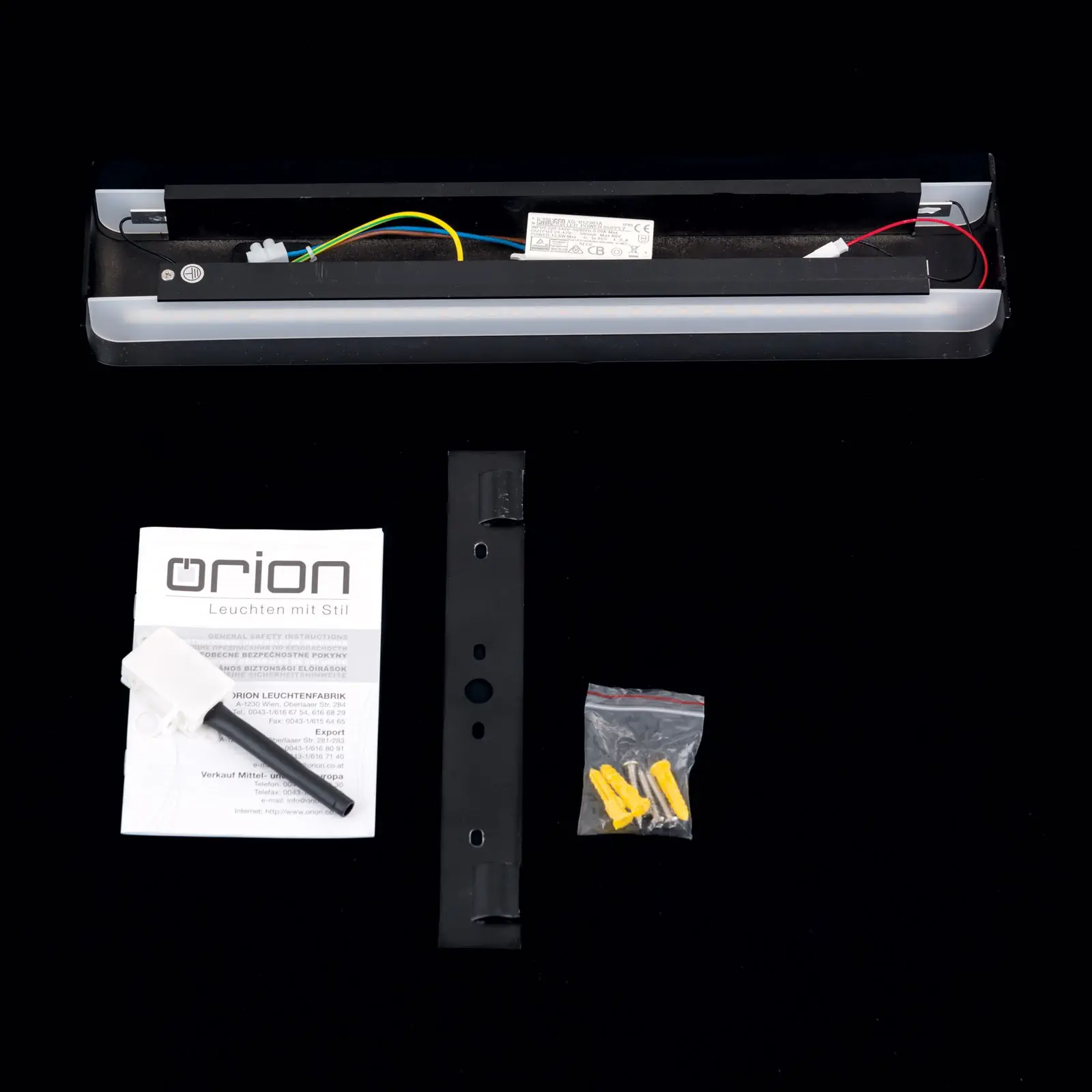 LED unutrašnja zidna lampa ACCENT, 41 cm, crna - 8