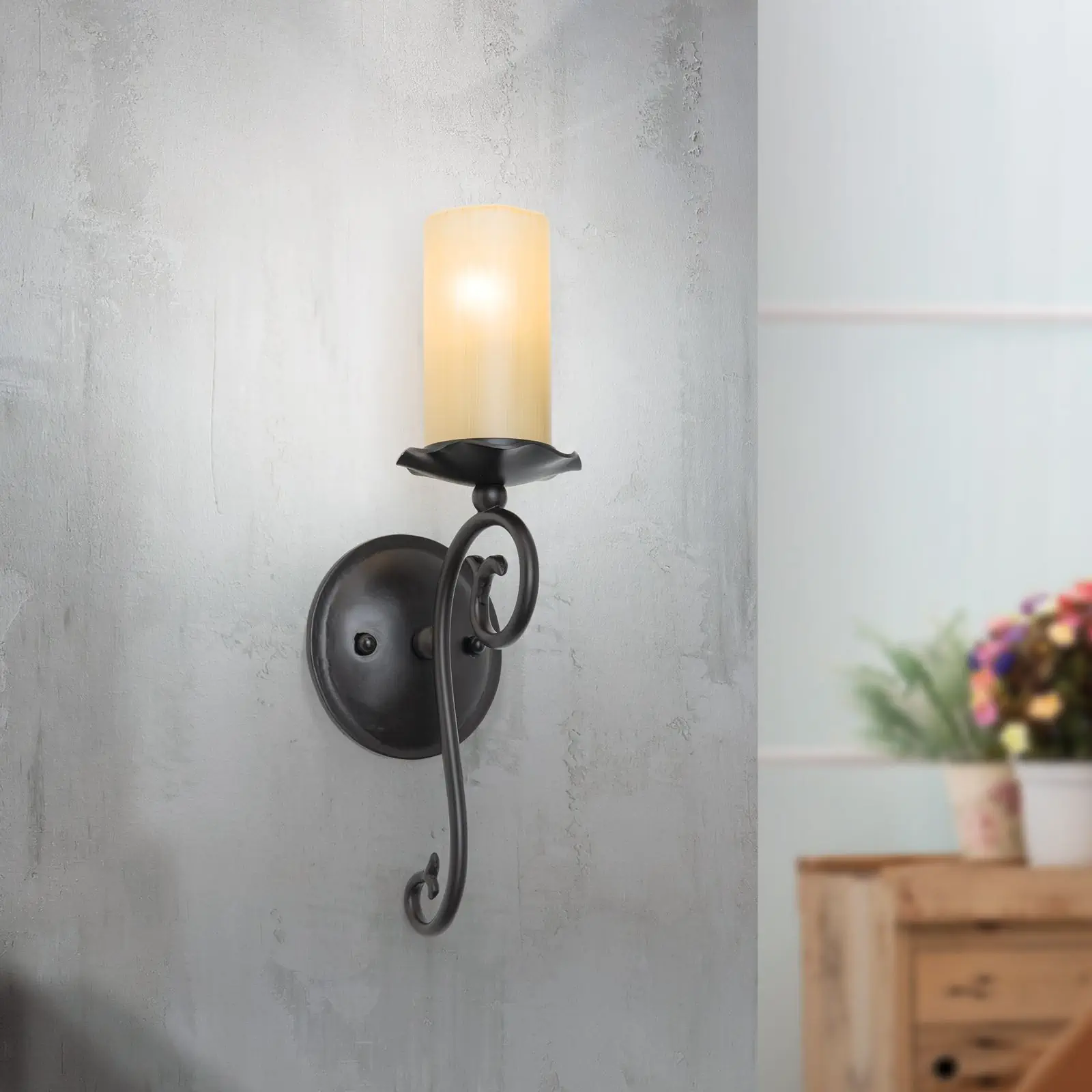 Zidna lampa RUSTICKA, 1 izvor svetla, antik - 2