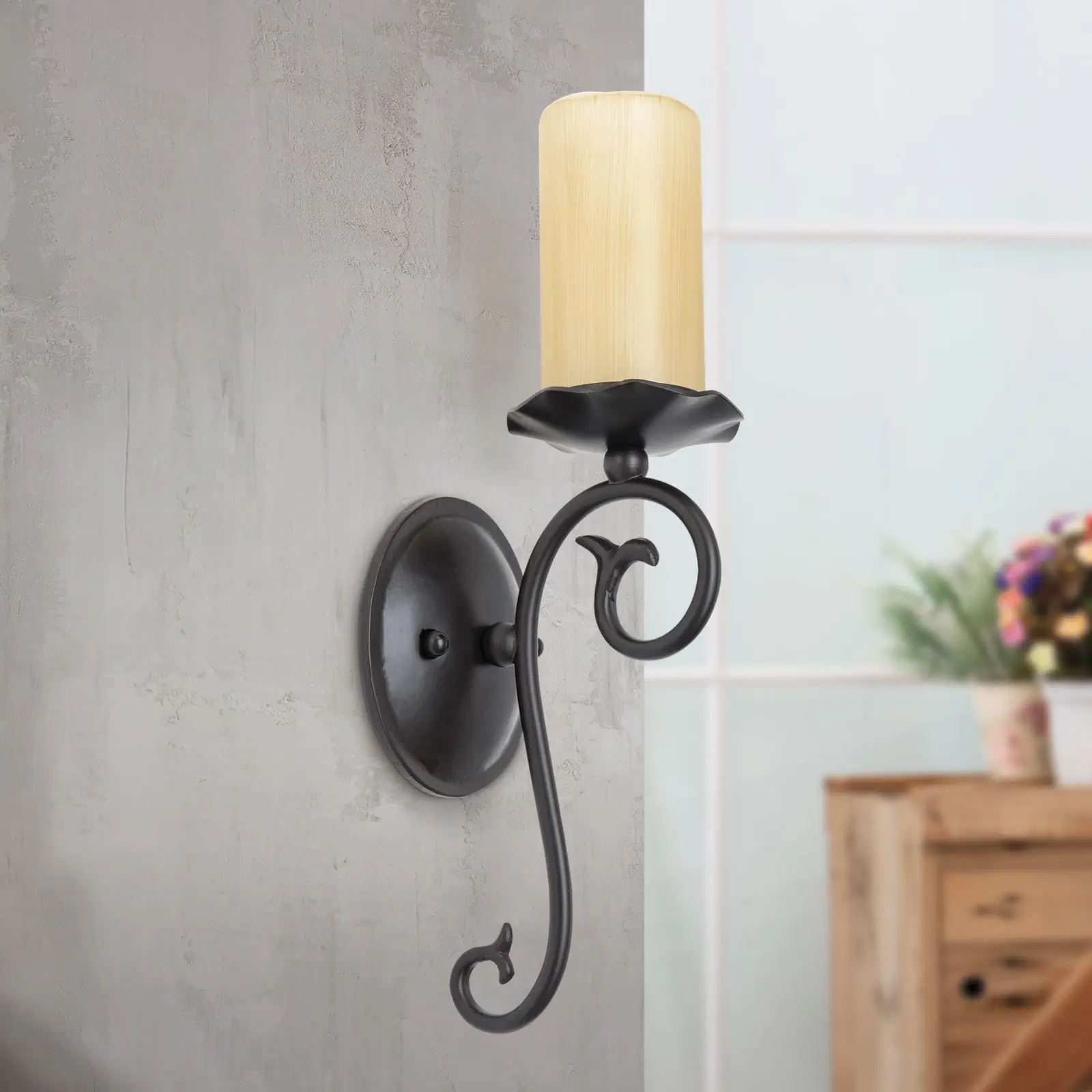 Zidna lampa RUSTICKA, 1 izvor svetla, antik - 3