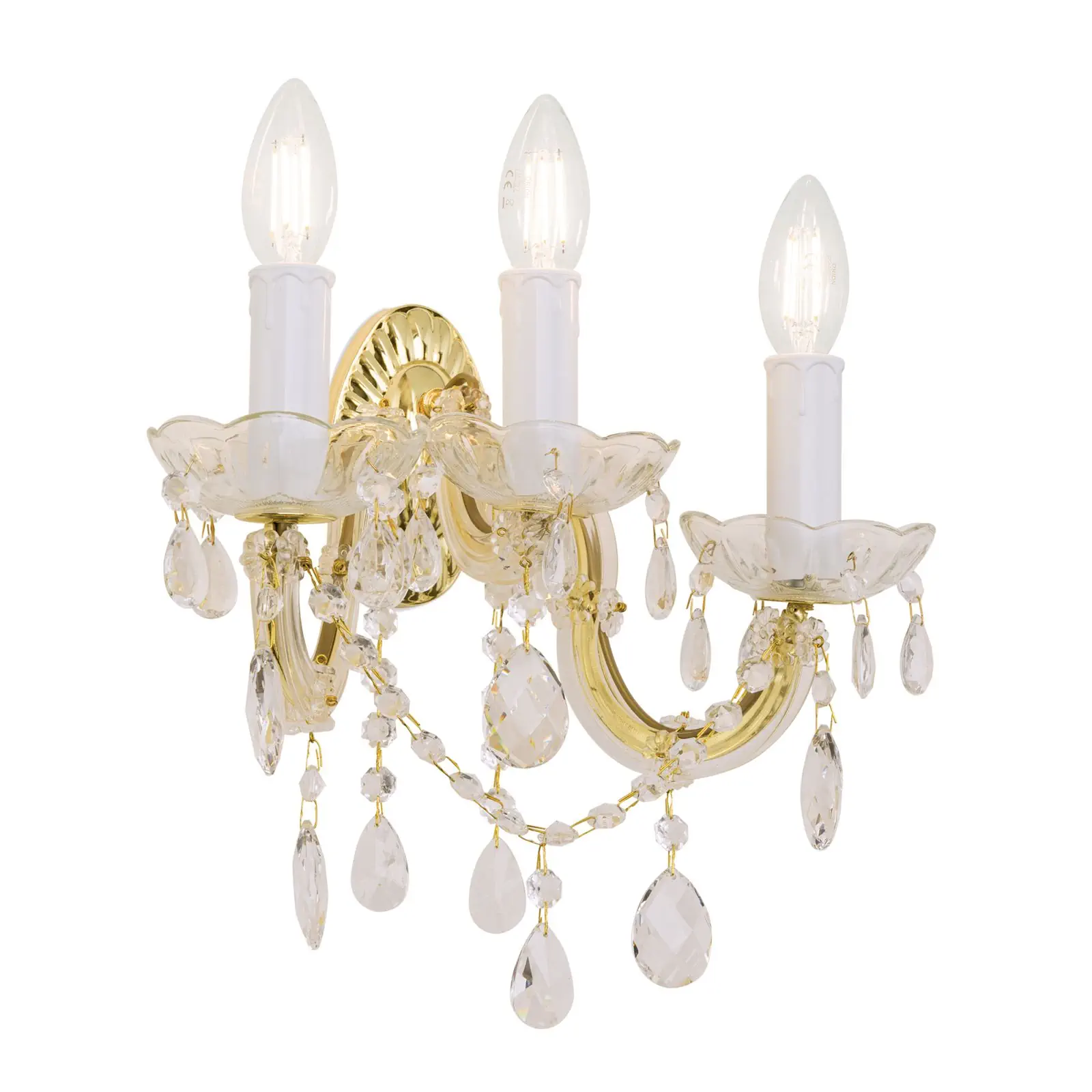 Zidna lampa BALLROOM, sa tri izvora svetla, pozlaćena - 4