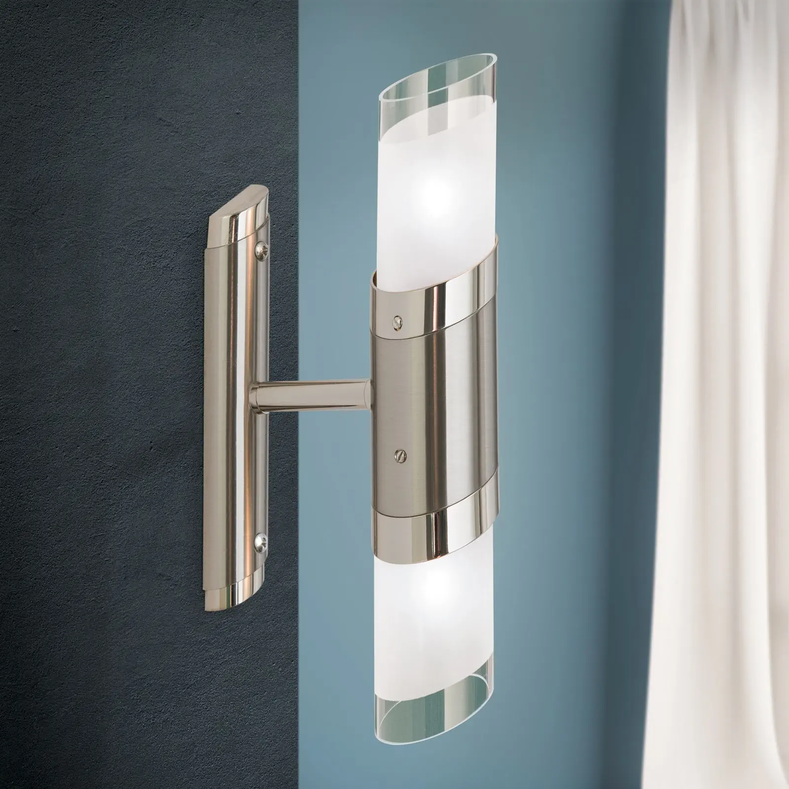 Zidna lampa SPOT EXCLUSIVE, 2-lampa, satin, sa transparentnim mat staklima - 2