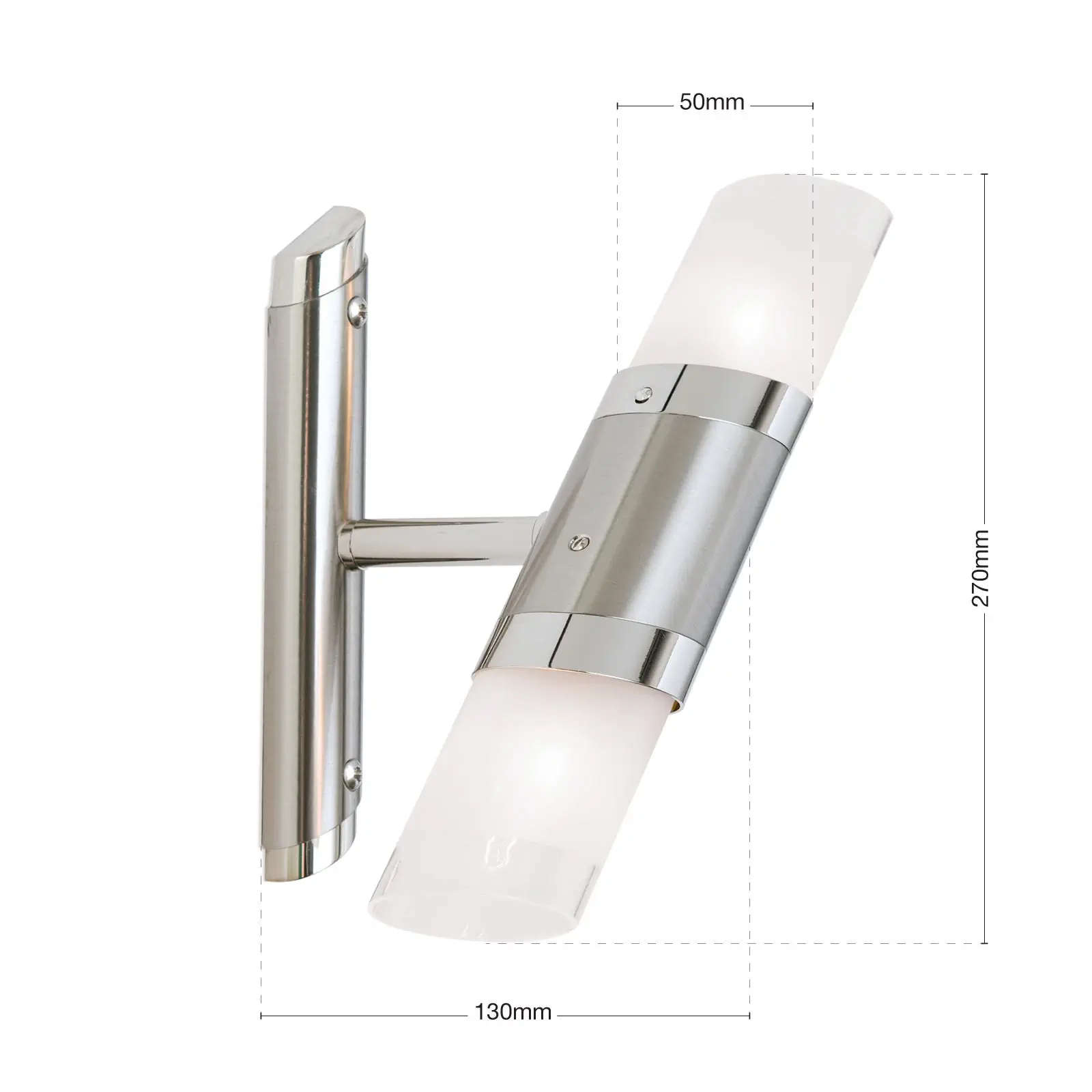 Zidna lampa SPOT EXCLUSIVE, 2-lampa, satin, sa transparentnim mat staklima - 7