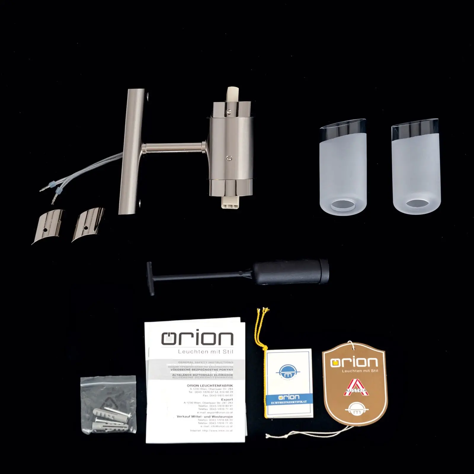 Zidna lampa SPOT EXCLUSIVE, 2-lampa, satin, sa transparentnim mat staklima - 8