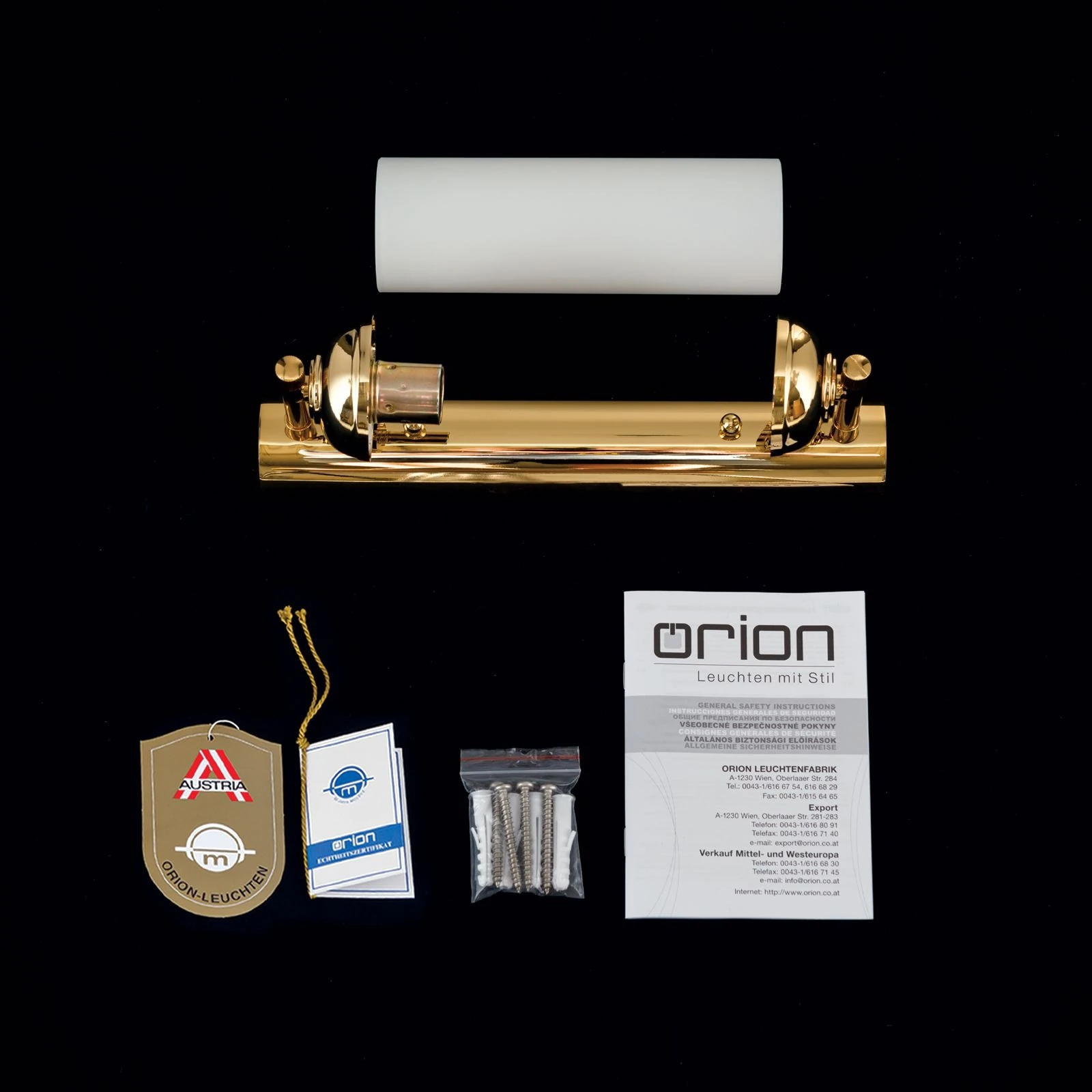 Produžena zidna lampa WIENER NOSTALGIE, 24-karatno pozlaćena, 28 cm - 8