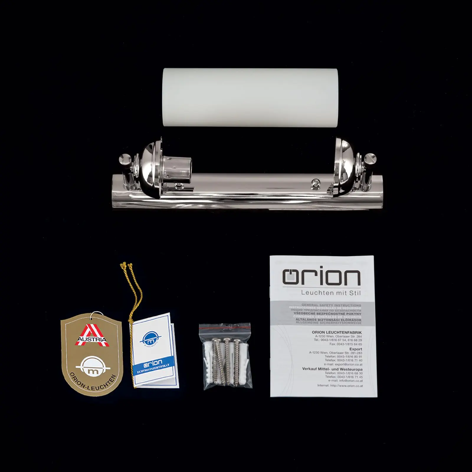 Produžena zidna lampa WIENER NOSTALGIE, hrom, 28 cm - 8