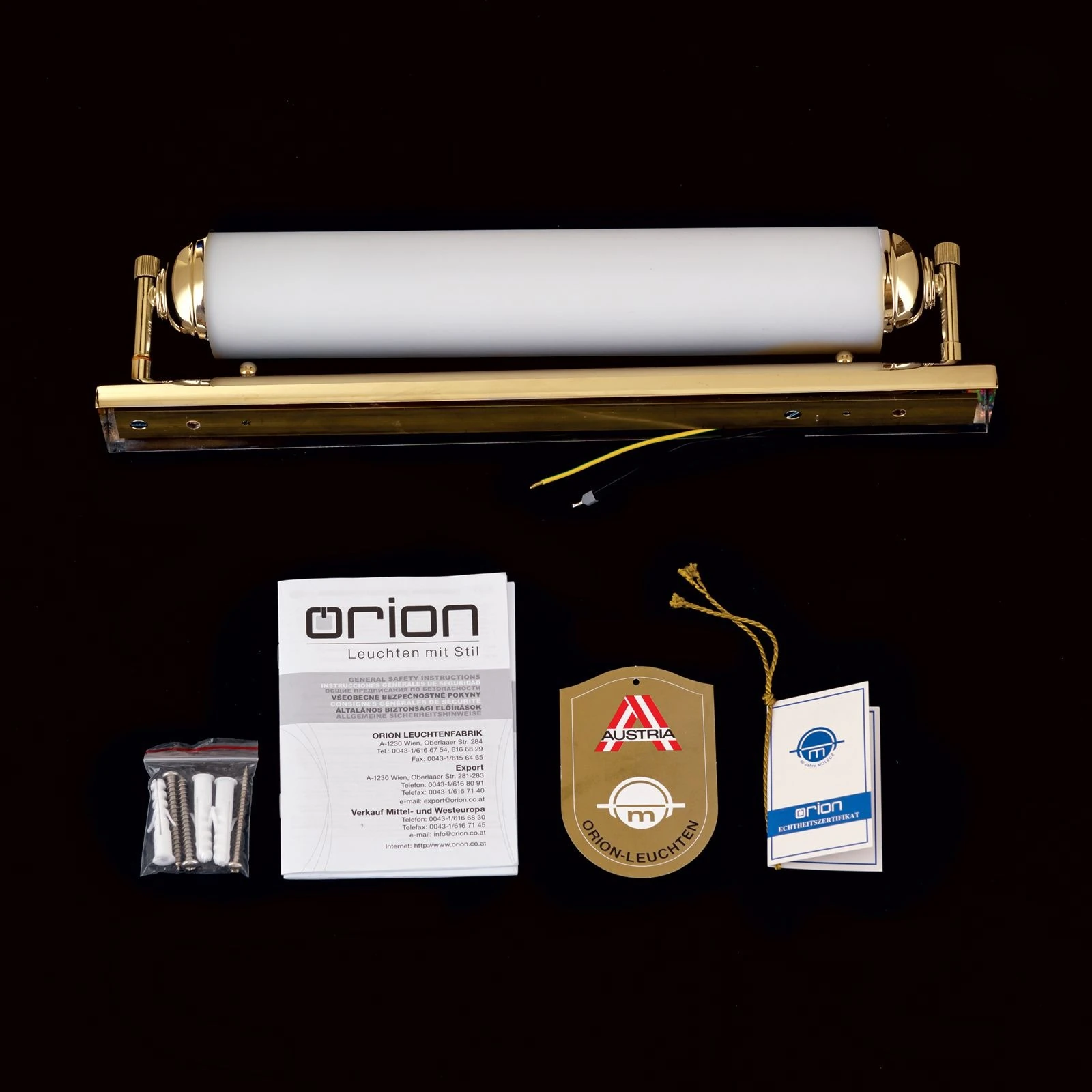 Produžena zidna lampa WIENER NOSTALGIE, 24-karatno pozlaćena, 42 cm - 8