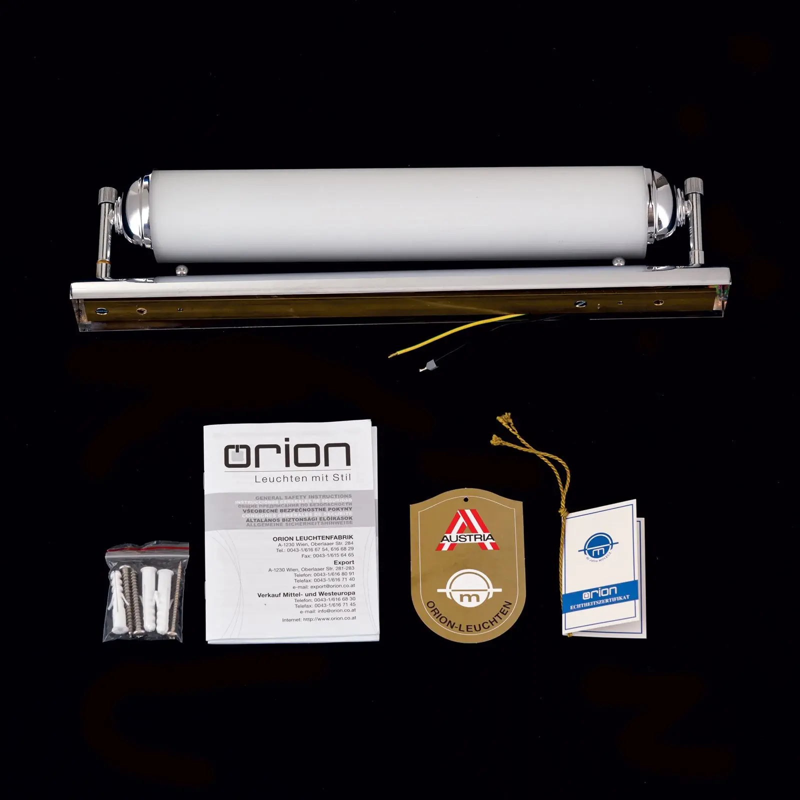 Produžena zidna lampa WIENER NOSTALGIE, hrom, 42 cm - 8