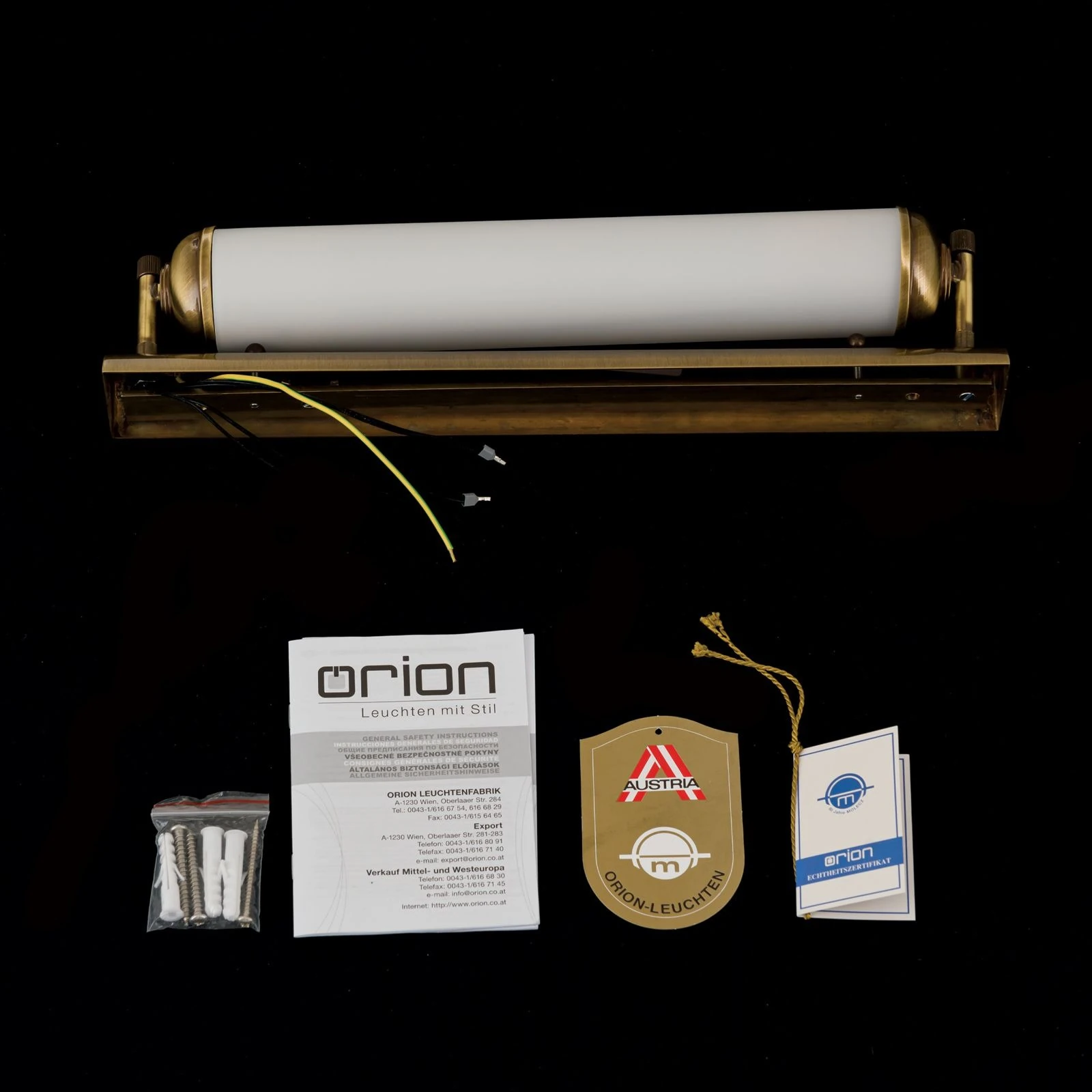 Produžena zidna lampa WIENER NOSTALGIE, antik mesing, 42 cm - 8