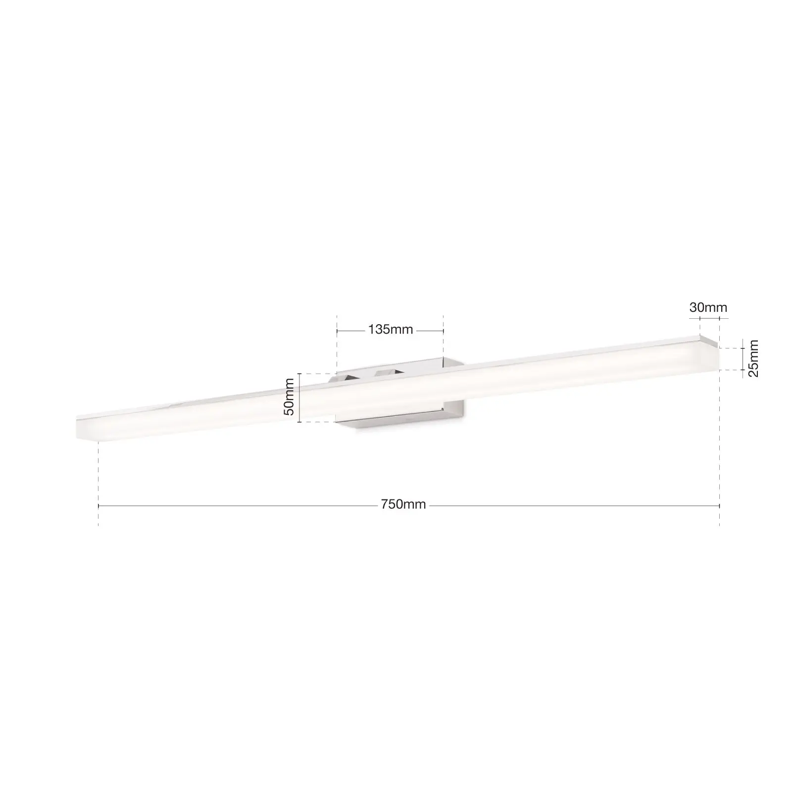 LED zidna lampa LEDINA, hrom, 75 cm - 7