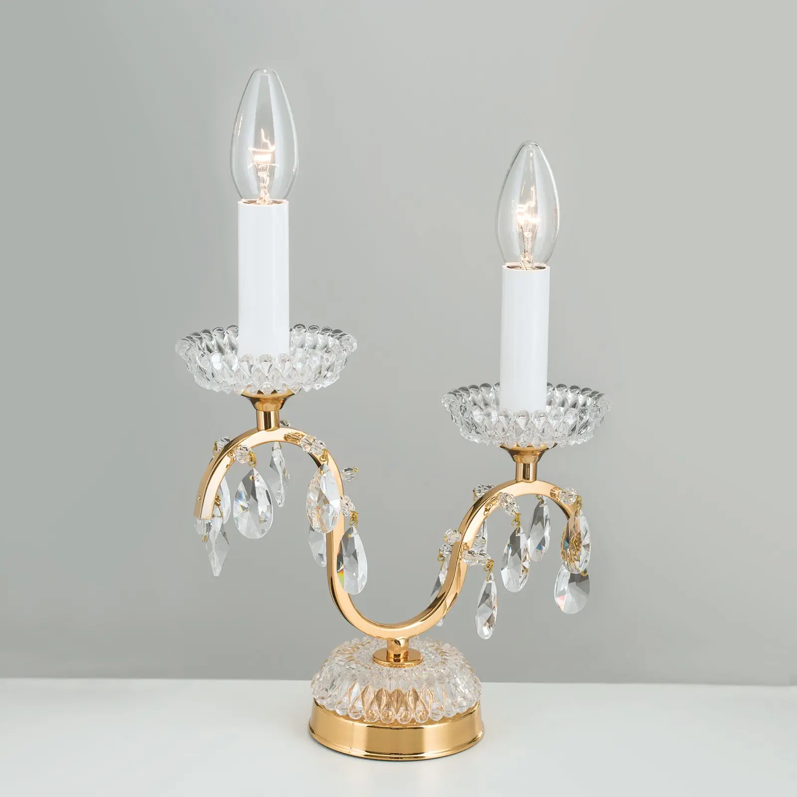 Stona lampa HIROHITO, 2 izvora svetla, zlatna - 10