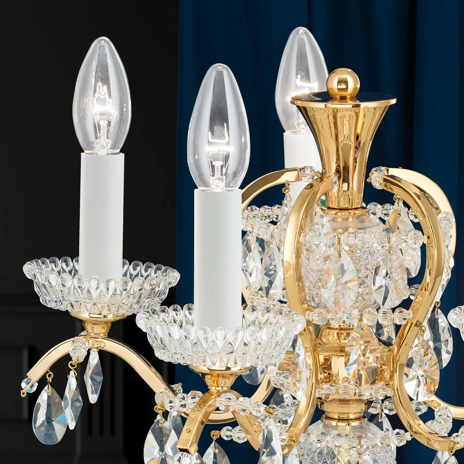 Stona lampa HIROHITO, 5 izvora svetla, zlatna - 2