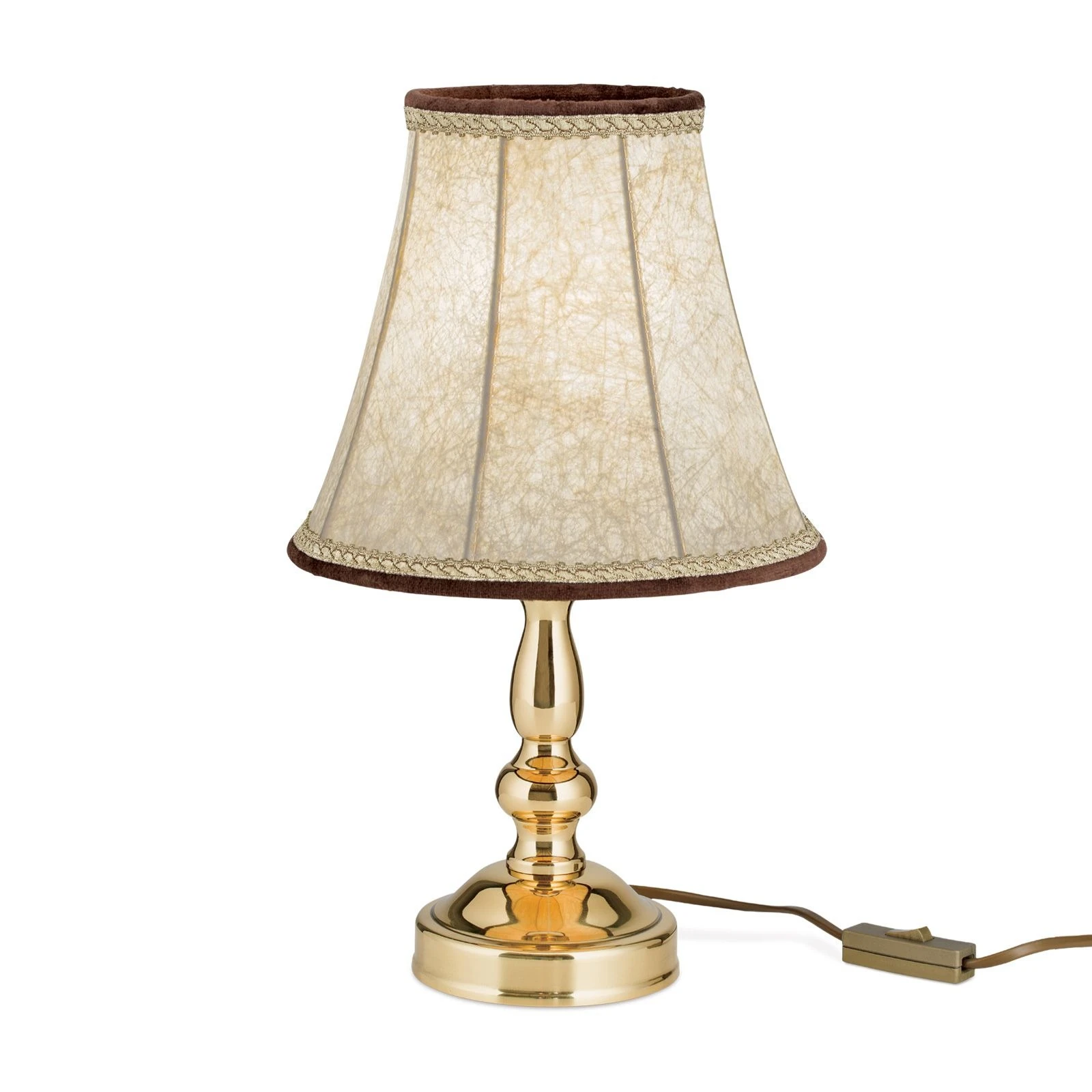 Stona lampa u flamanskom stilu, sjajni mesing, Ø 20 cm - 5