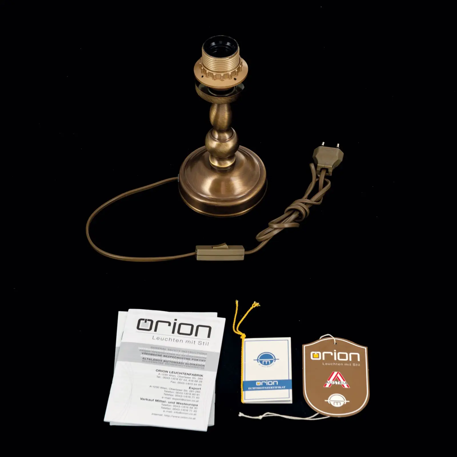 Postolje stone lampe FLÄMISCH, patina, bez abažura, visina 21 cm - 8