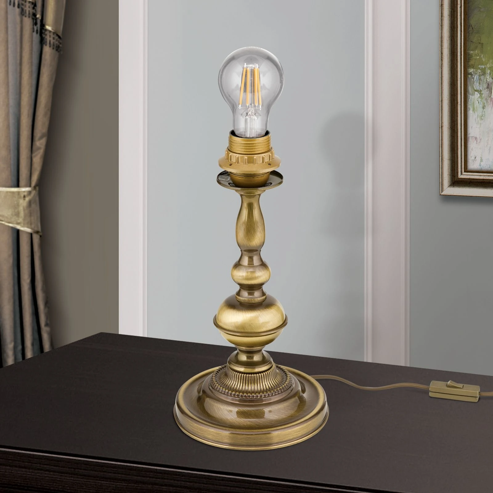 Postolje za stonu lampu FLÄMISCH, patina, bez abažura, visina 30 cm - 3