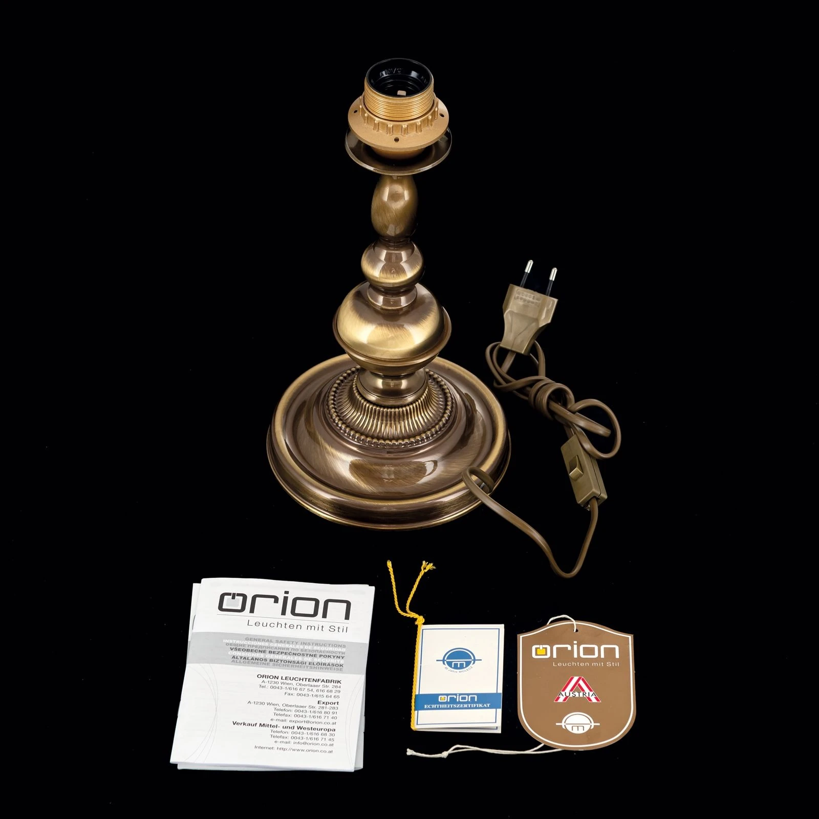 Postolje za stonu lampu FLÄMISCH, patina, bez abažura, visina 30 cm - 8