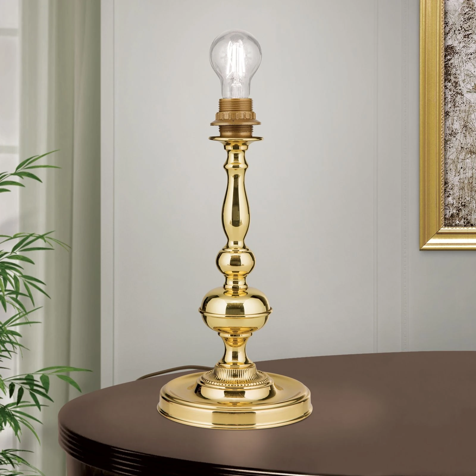 Postolje za stonu lampu FLÄMISCH, mesing, bez abažura, visina 39 cm - 2