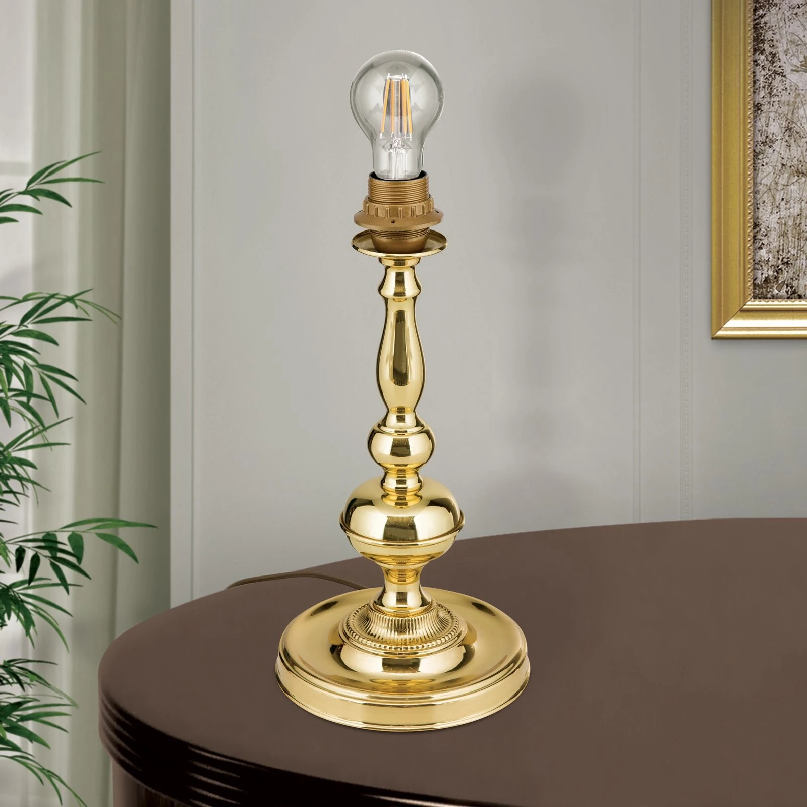 Postolje za stonu lampu FLÄMISCH, mesing, bez abažura, visina 39 cm - 3