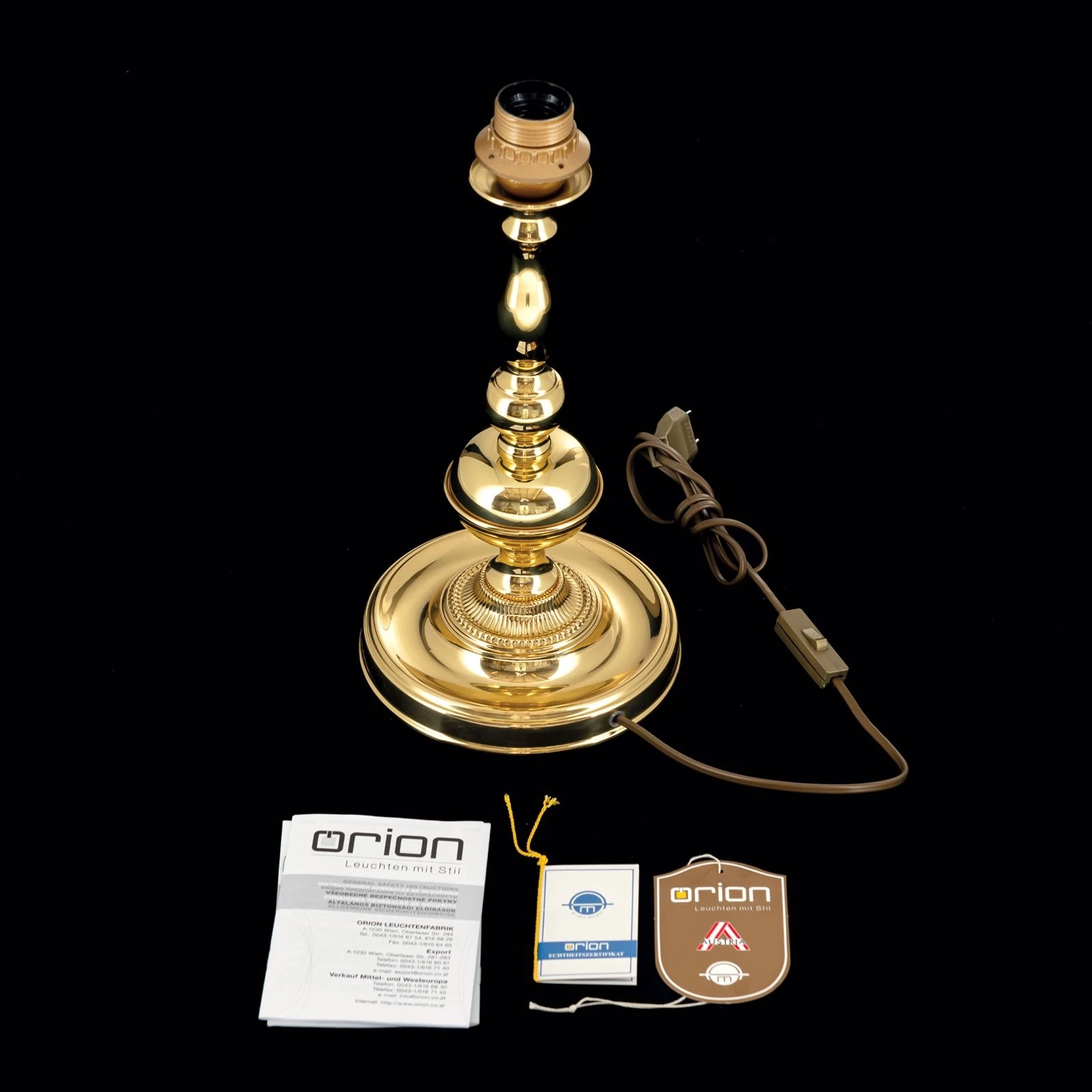 Postolje za stonu lampu FLÄMISCH, mesing, bez abažura, visina 39 cm - 8