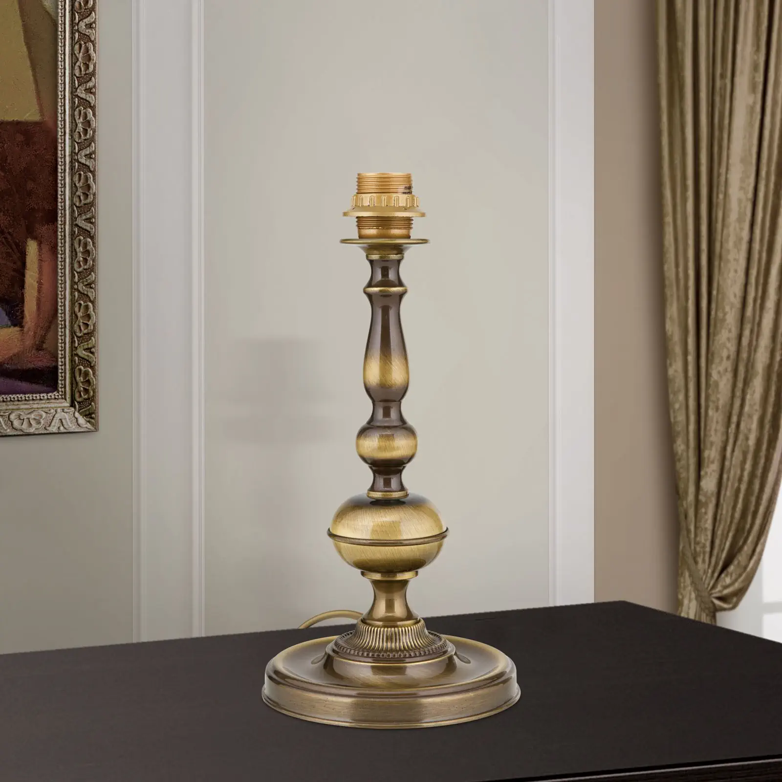 Postolje stone lampe FLÄMISCH, patina, bez abažura, visina 39 cm - 1