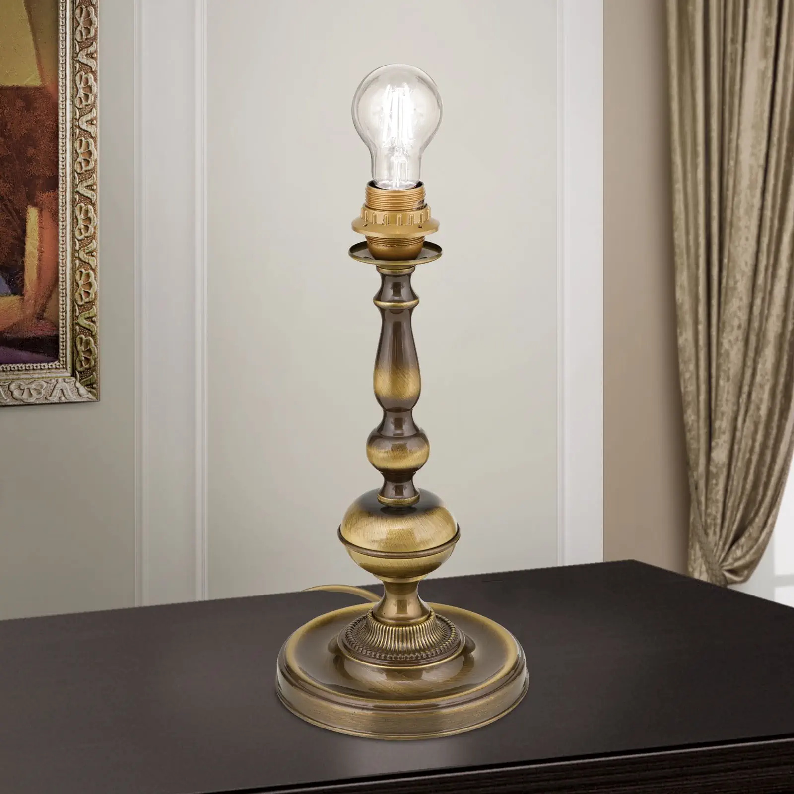 Postolje stone lampe FLÄMISCH, patina, bez abažura, visina 39 cm - 2