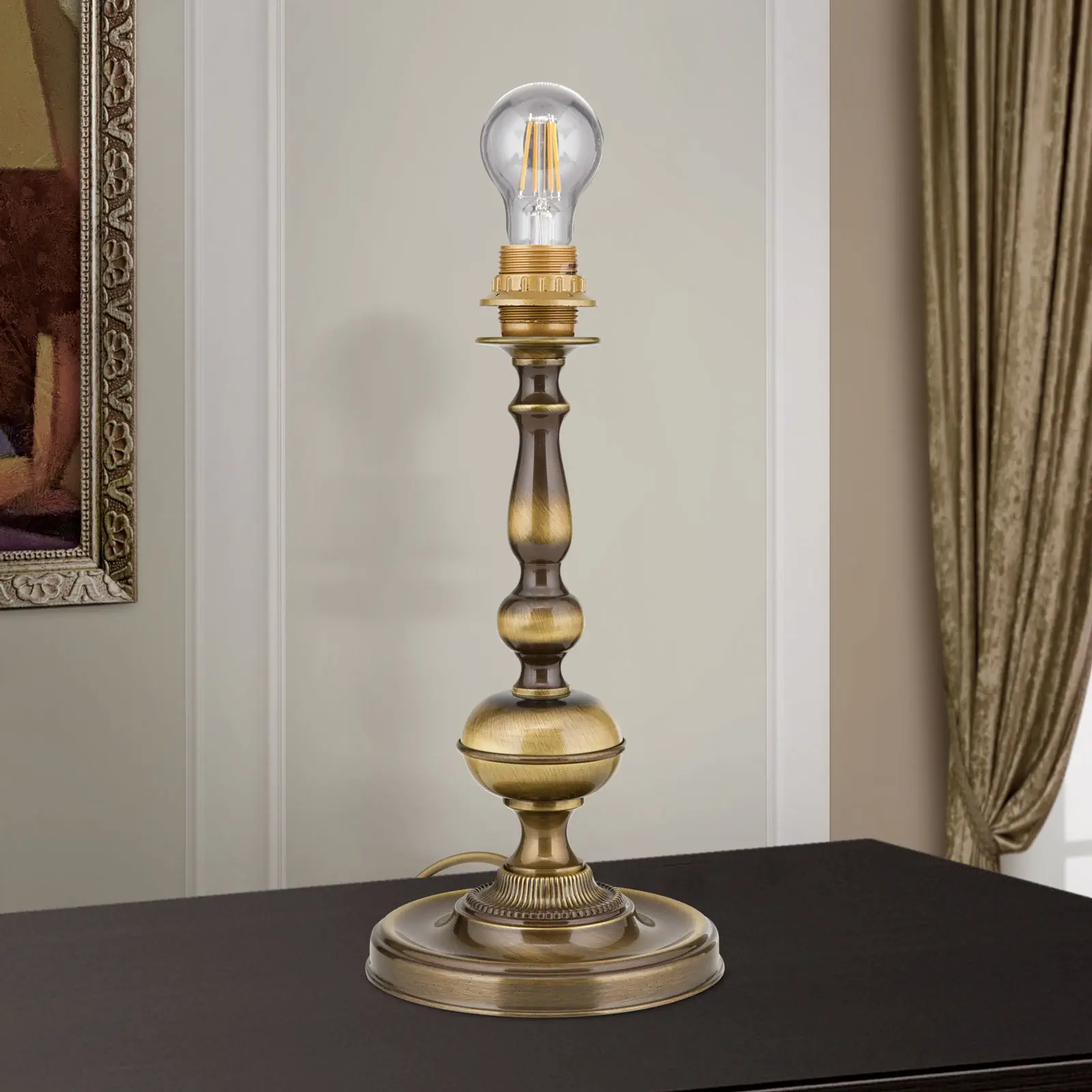 Postolje stone lampe FLÄMISCH, patina, bez abažura, visina 39 cm - 3