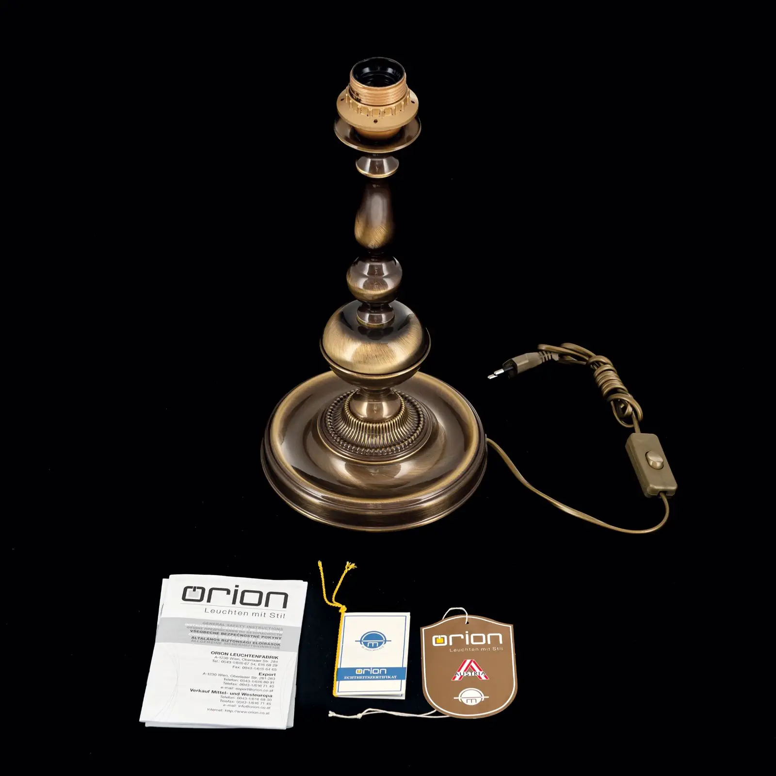 Postolje stone lampe FLÄMISCH, patina, bez abažura, visina 39 cm - 8