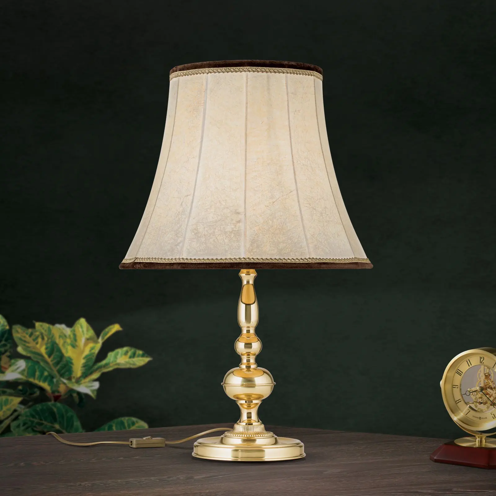 Stona lampa FLÄMISCH, sjajni mesing, Ø 40 cm - 1