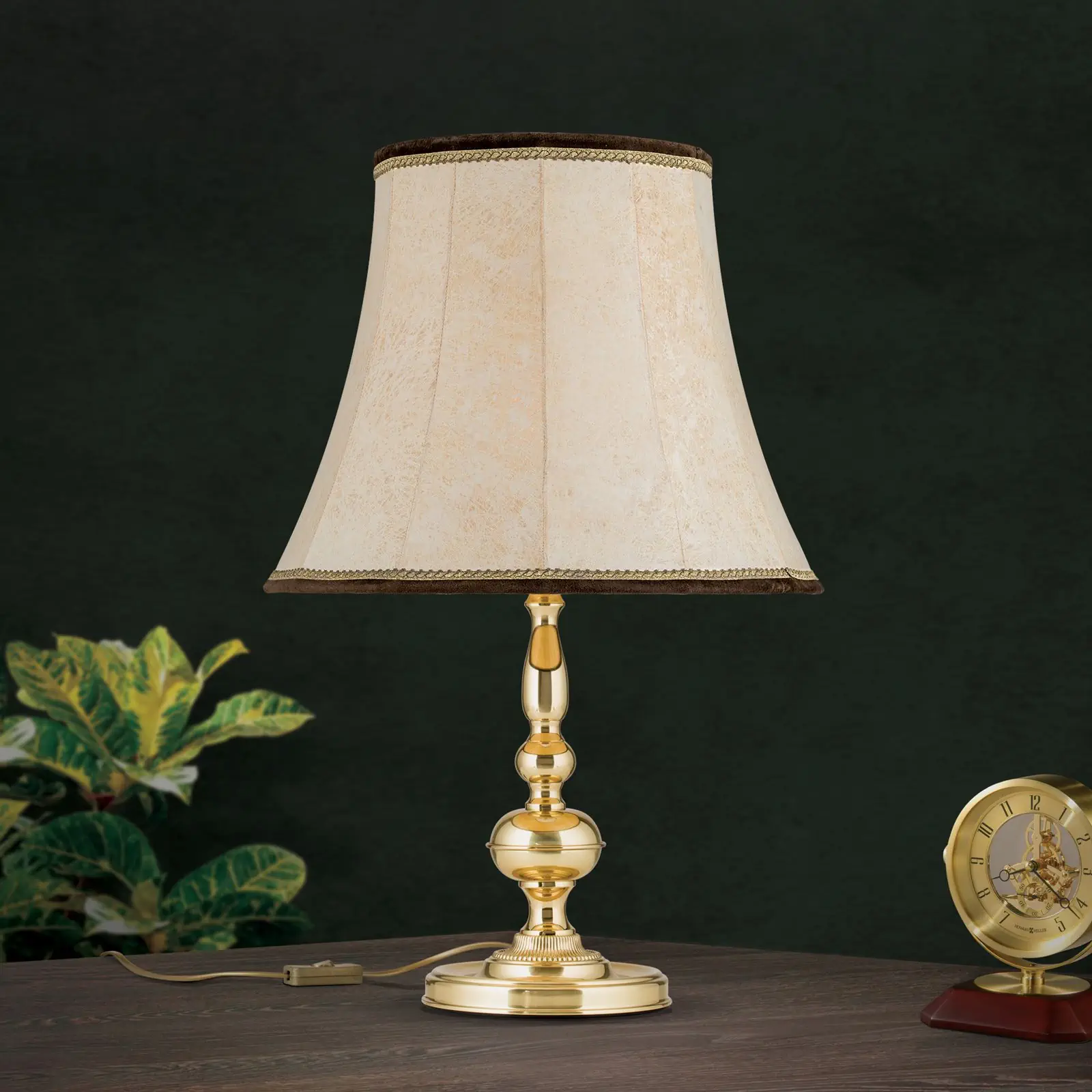 Stona lampa FLÄMISCH, sjajni mesing, Ø 40 cm - 2