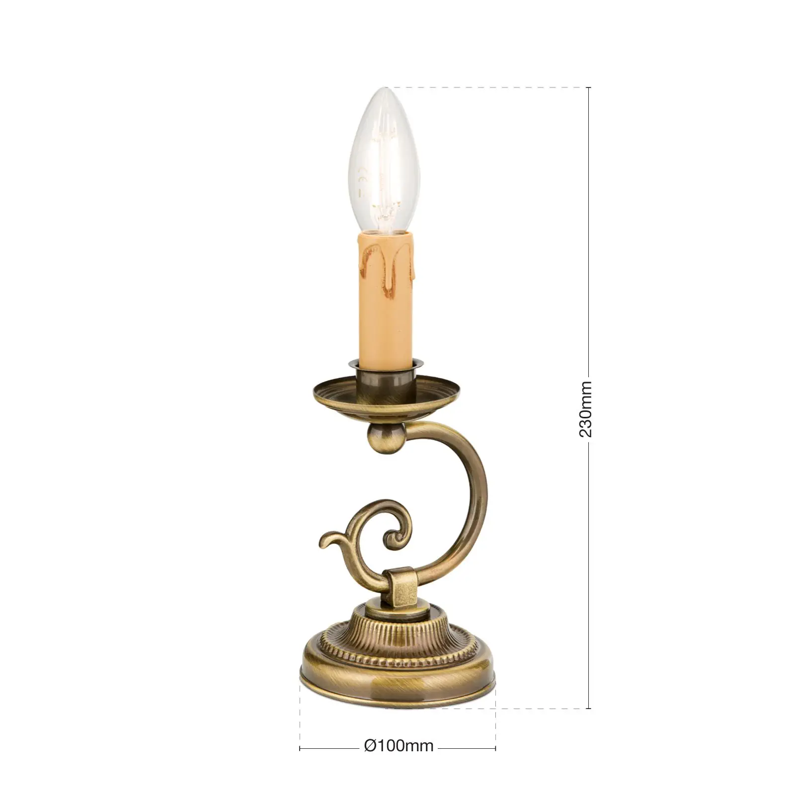 Stona lampa FLÄMISCH, 1 izvor svetla, patina, bez abažura - 7