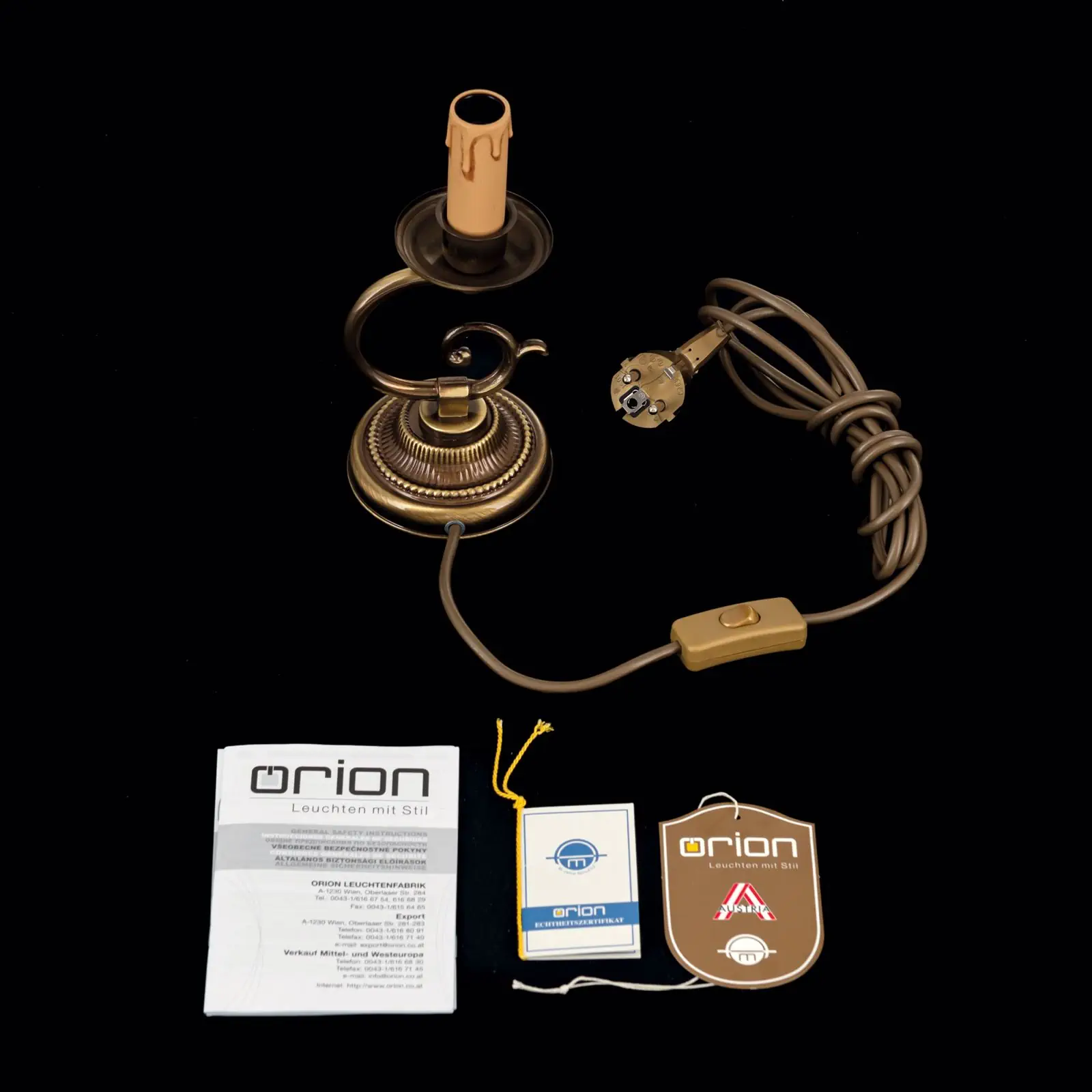 Stona lampa FLÄMISCH, 1 izvor svetla, patina, bez abažura - 8