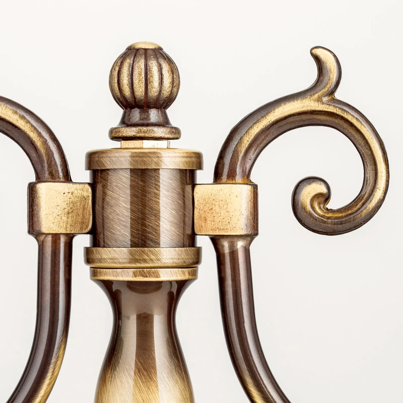 Stona lampa FLÄMISCH, 2 izvora svetla, patina, bez abažura - 6